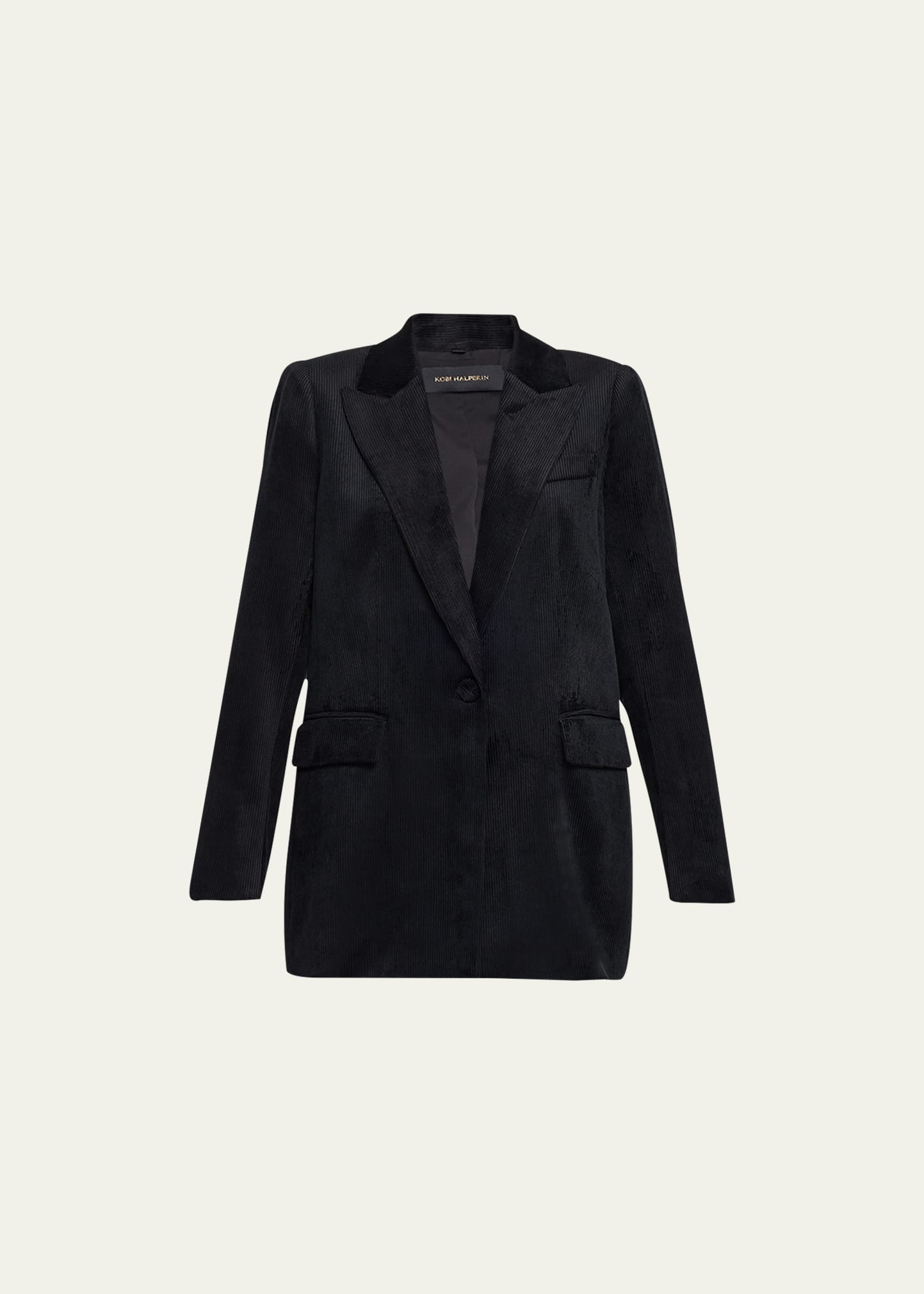 Shop Kobi Halperin Arlene Single-button Corduroy Jacket In Black