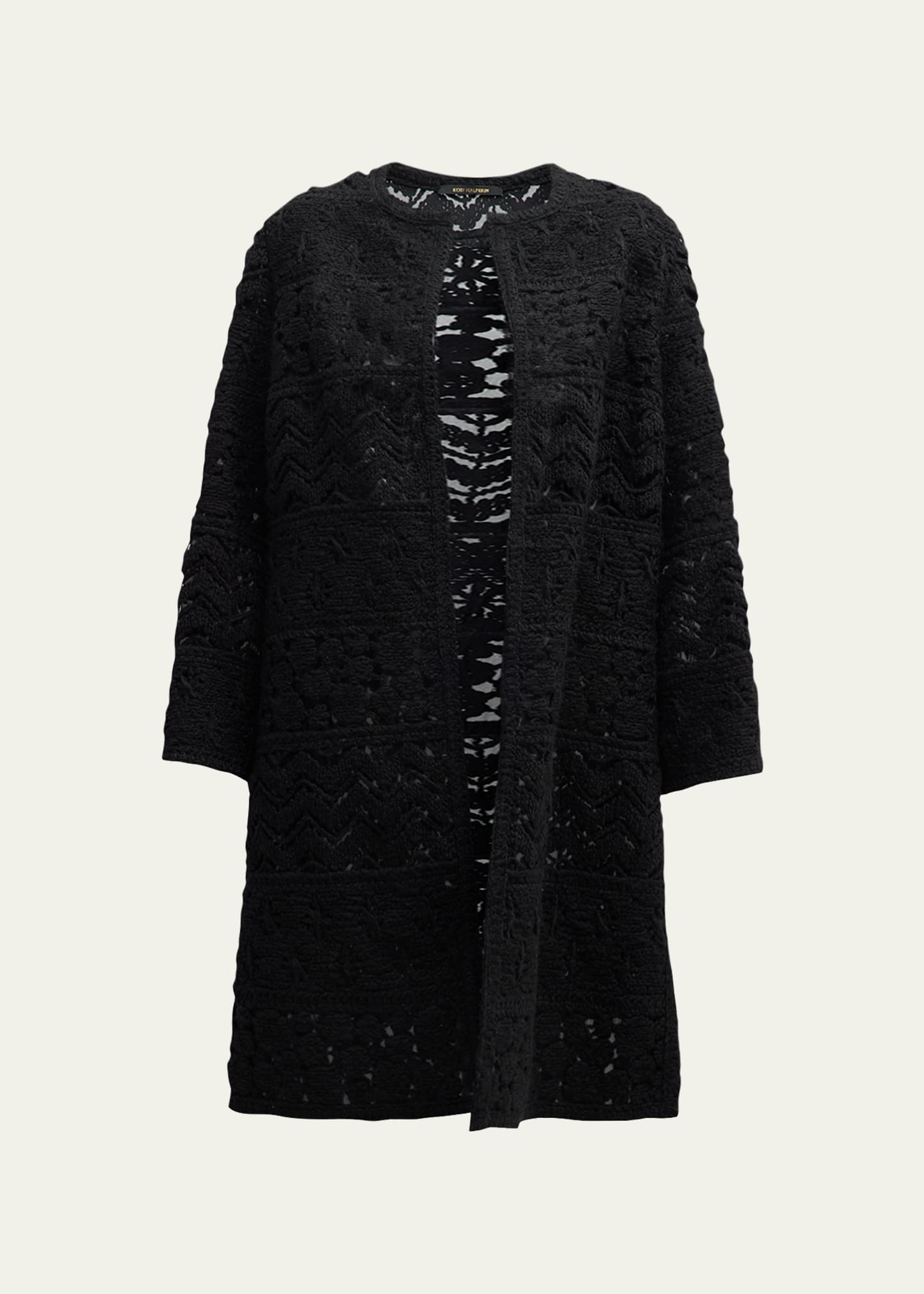 Shop Kobi Halperin Marie Knit Open-front Coat In Black