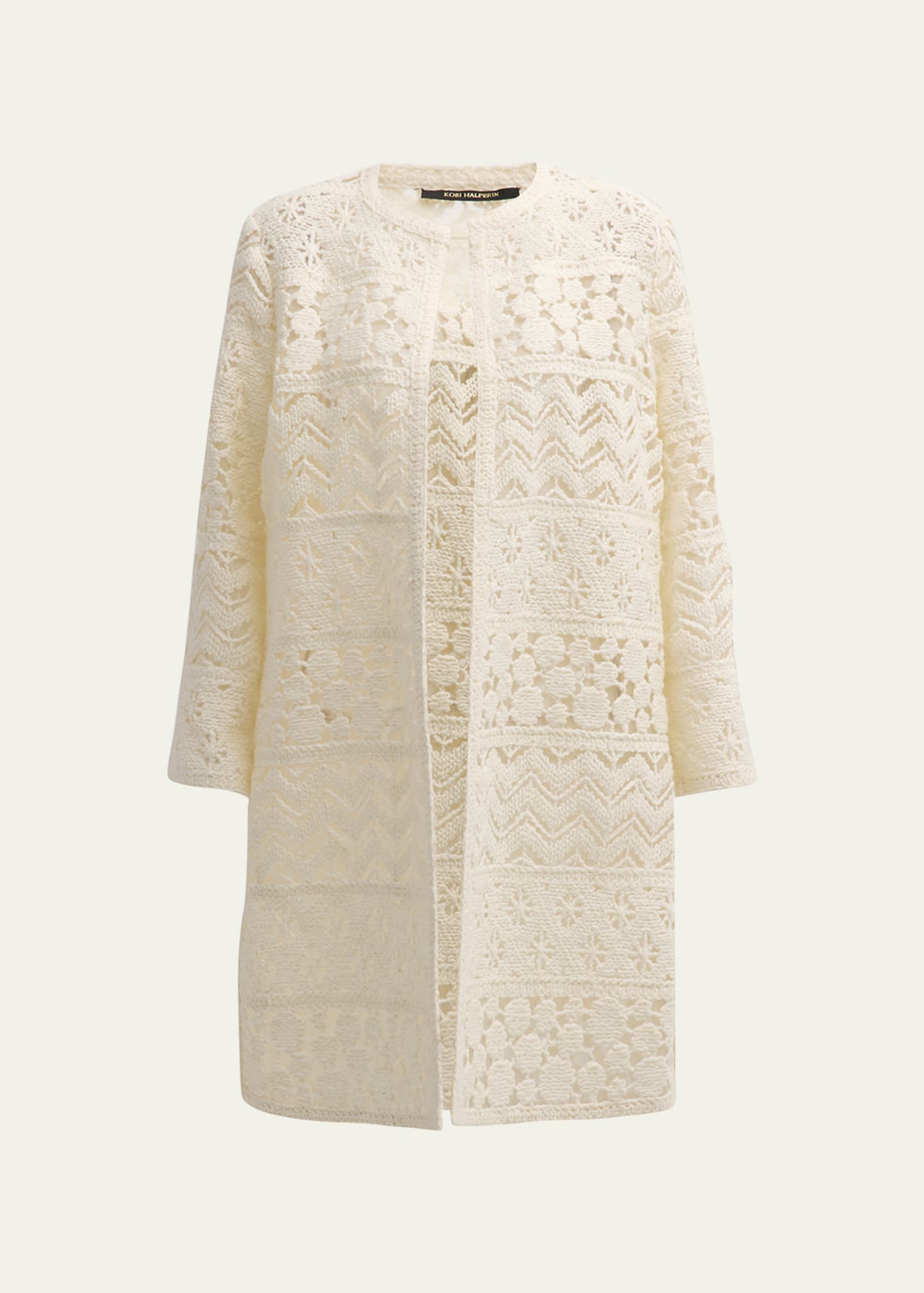 Kobi Halperin Marie Knit Open-front Coat In Ivory