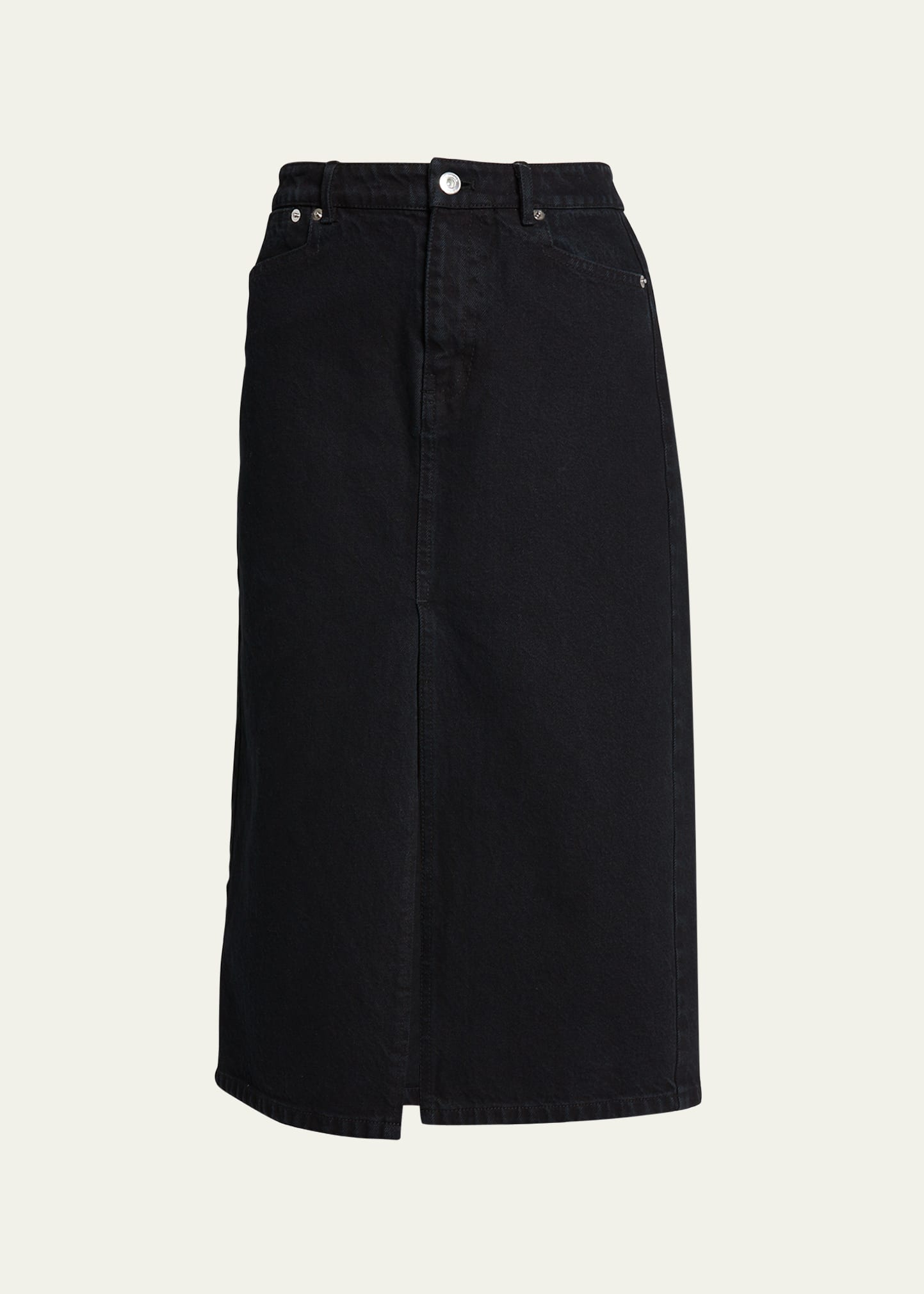 Shop Proenza Schouler White Label Denim Midi Pencil Skirt In Black