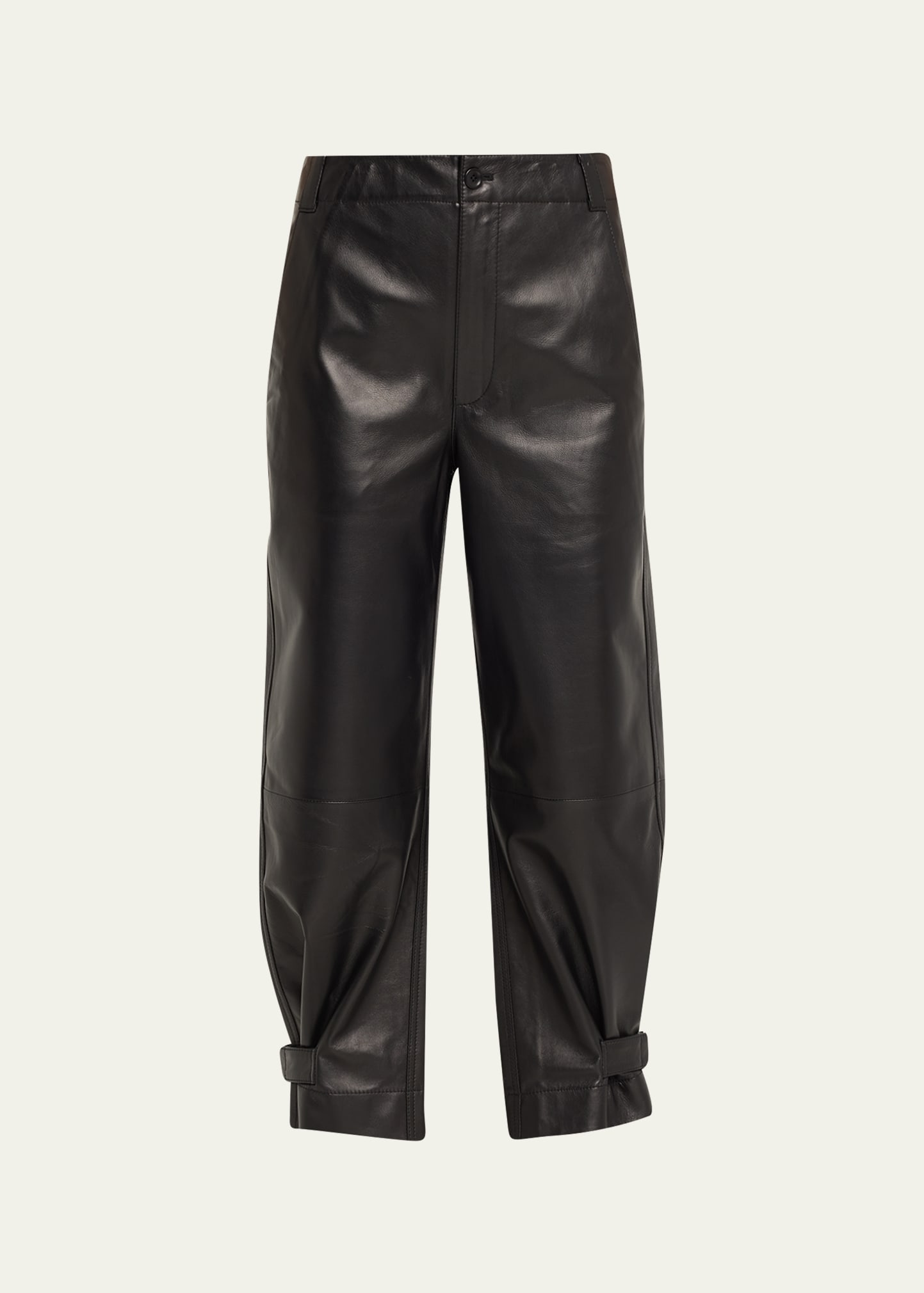 Lightweight Tapered Faux-Leather Pants