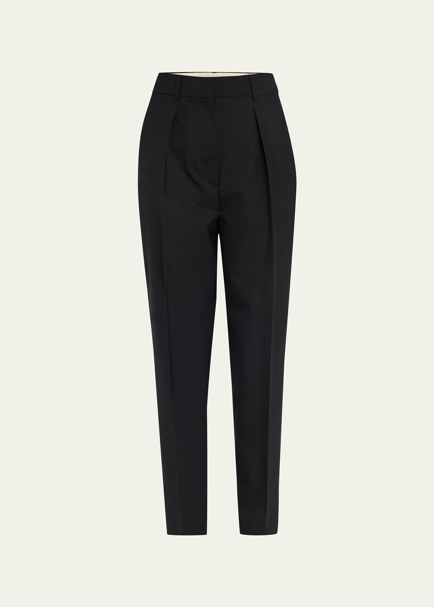Shop Rohe Tapered Single Pleat Trousers In Noir