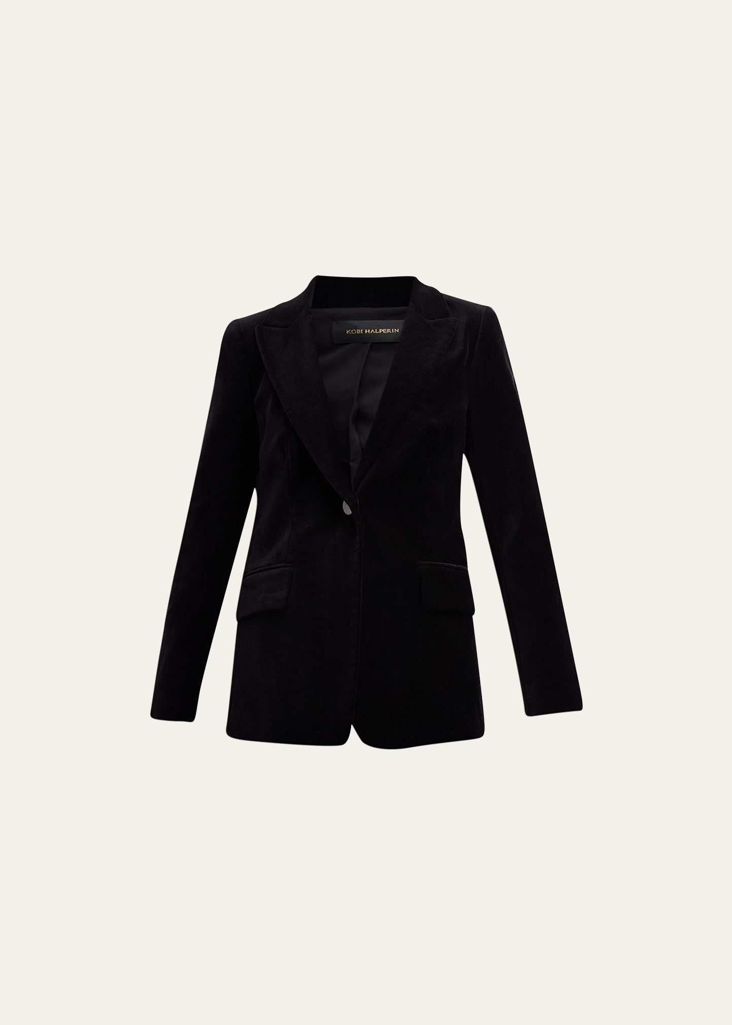 Kobi Halperin Ramsey Single-button Velvet Blazer In Black