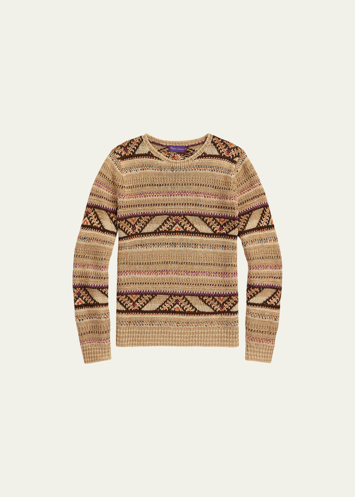 Men's Linen-Silk Knit Crewneck Sweater