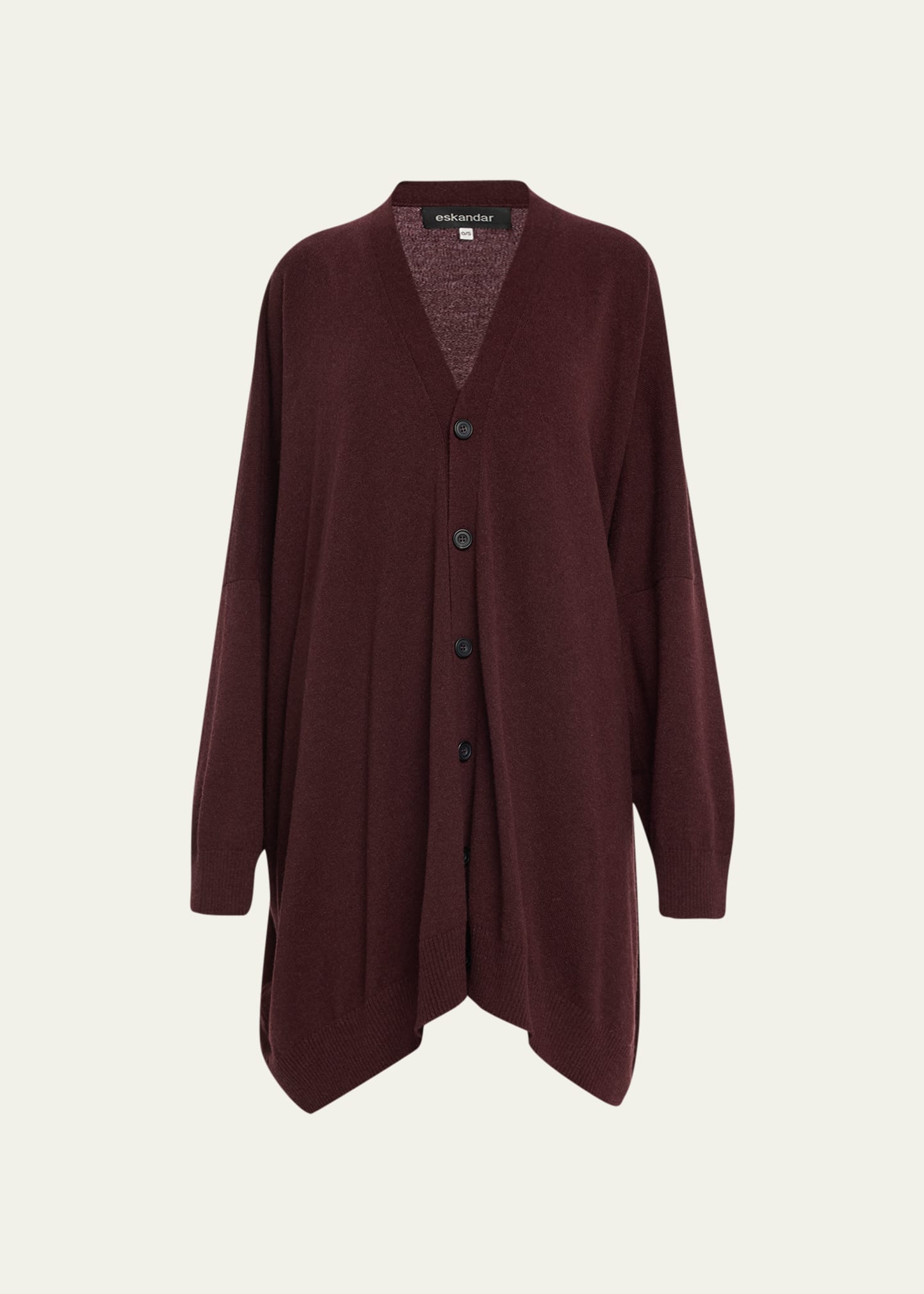 Wide V-Neck Button Cardigan (Long Plus Length)