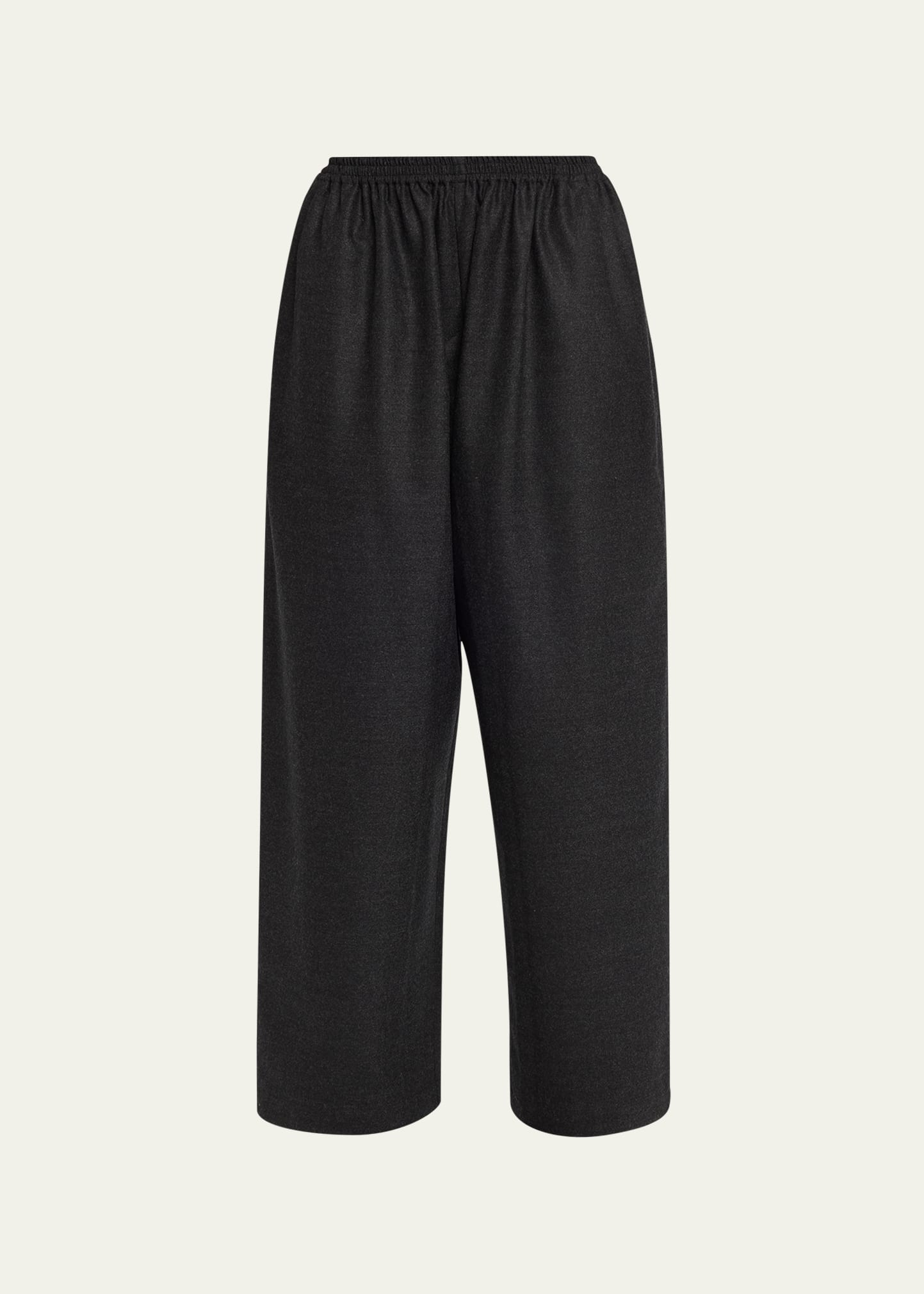 Eskandar Wool Japanese Trousers With Ankle Slits In Charcoal
