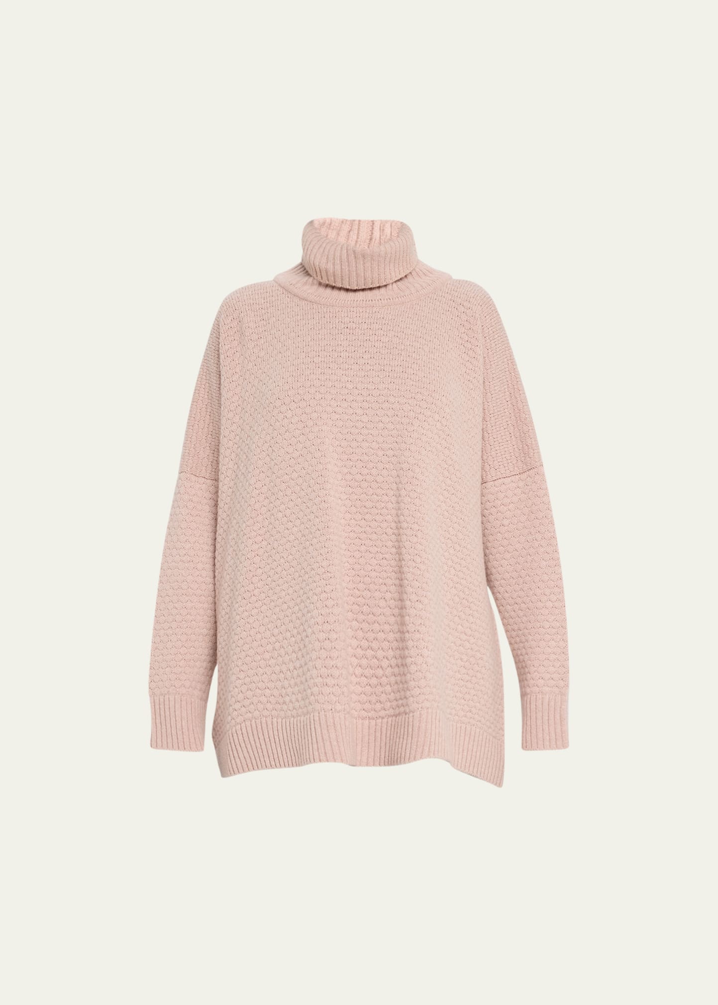 Eskandar Roll-neck Sweater (mid Plus Length) In Rosepowder