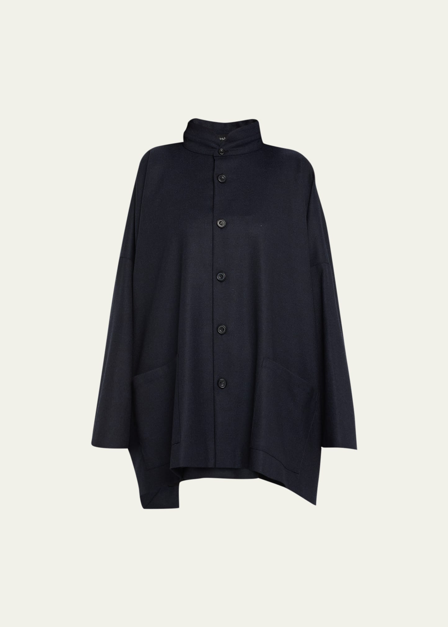 Wide Longer-Back Double-Stand Collar Jacket (Long Length)