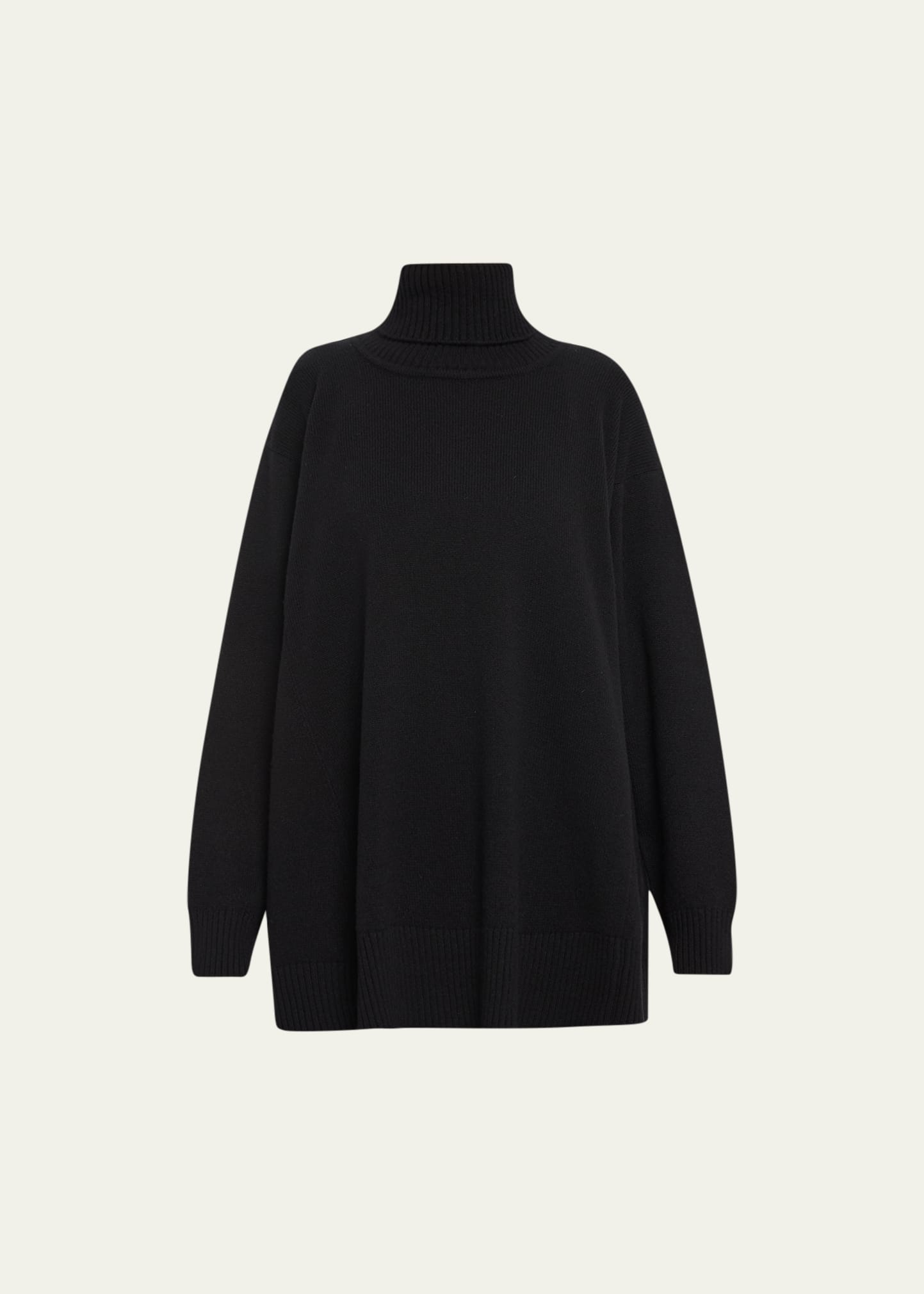 Panelled A-Line Roll-Neck Sweater (Long Length)