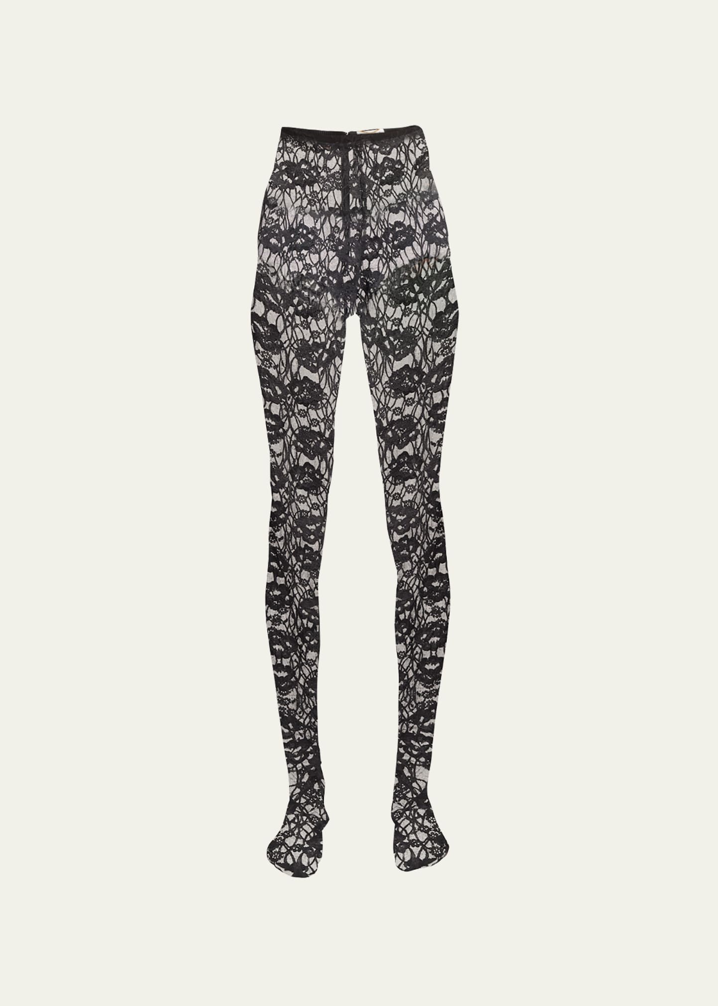 Saint Laurent Lace Footed Leggings