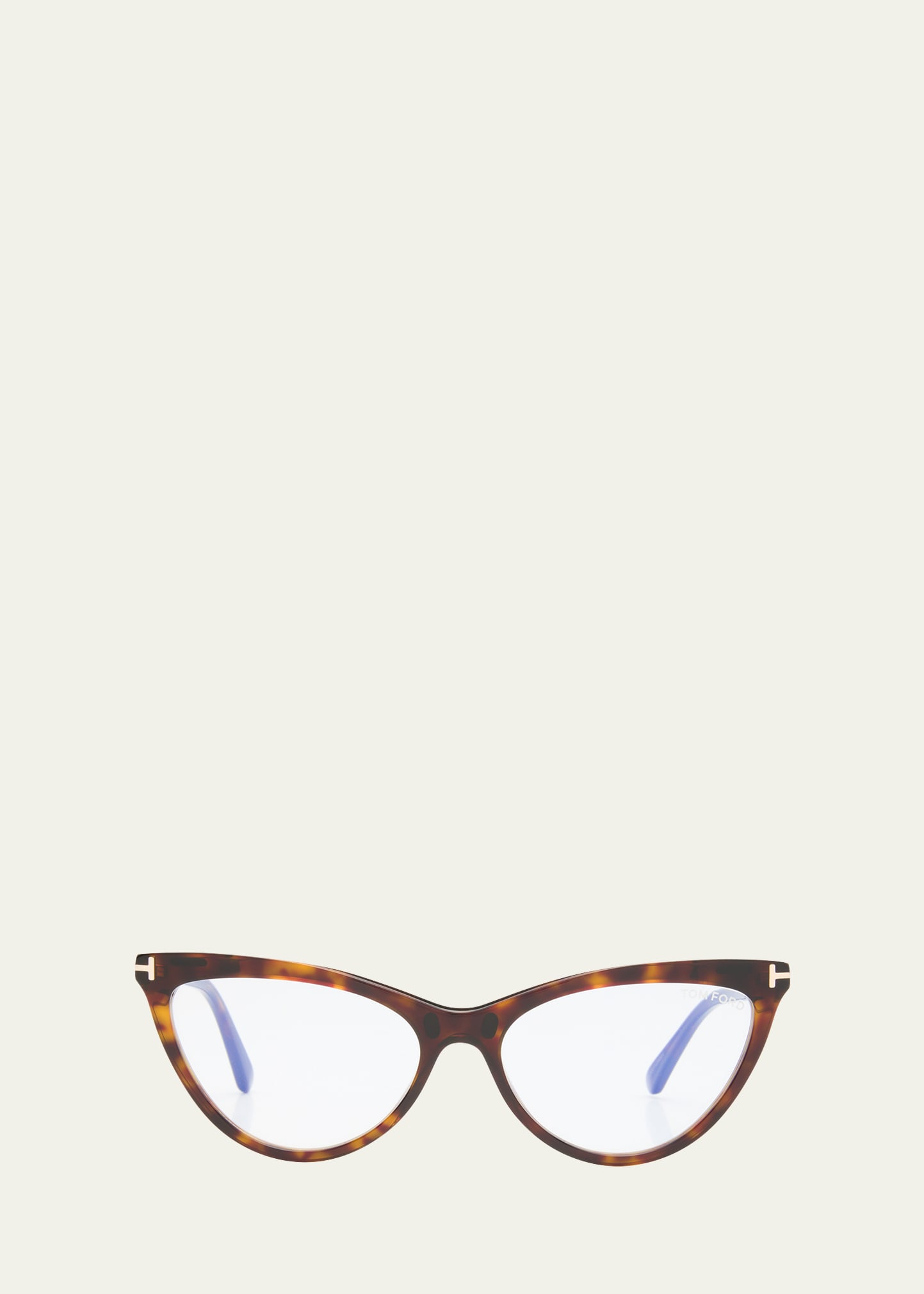 Tom Ford Blue Blocking Acetate & Plastic Cat-eye Glasses With Clip-on Sun Lenses In 052 Brown