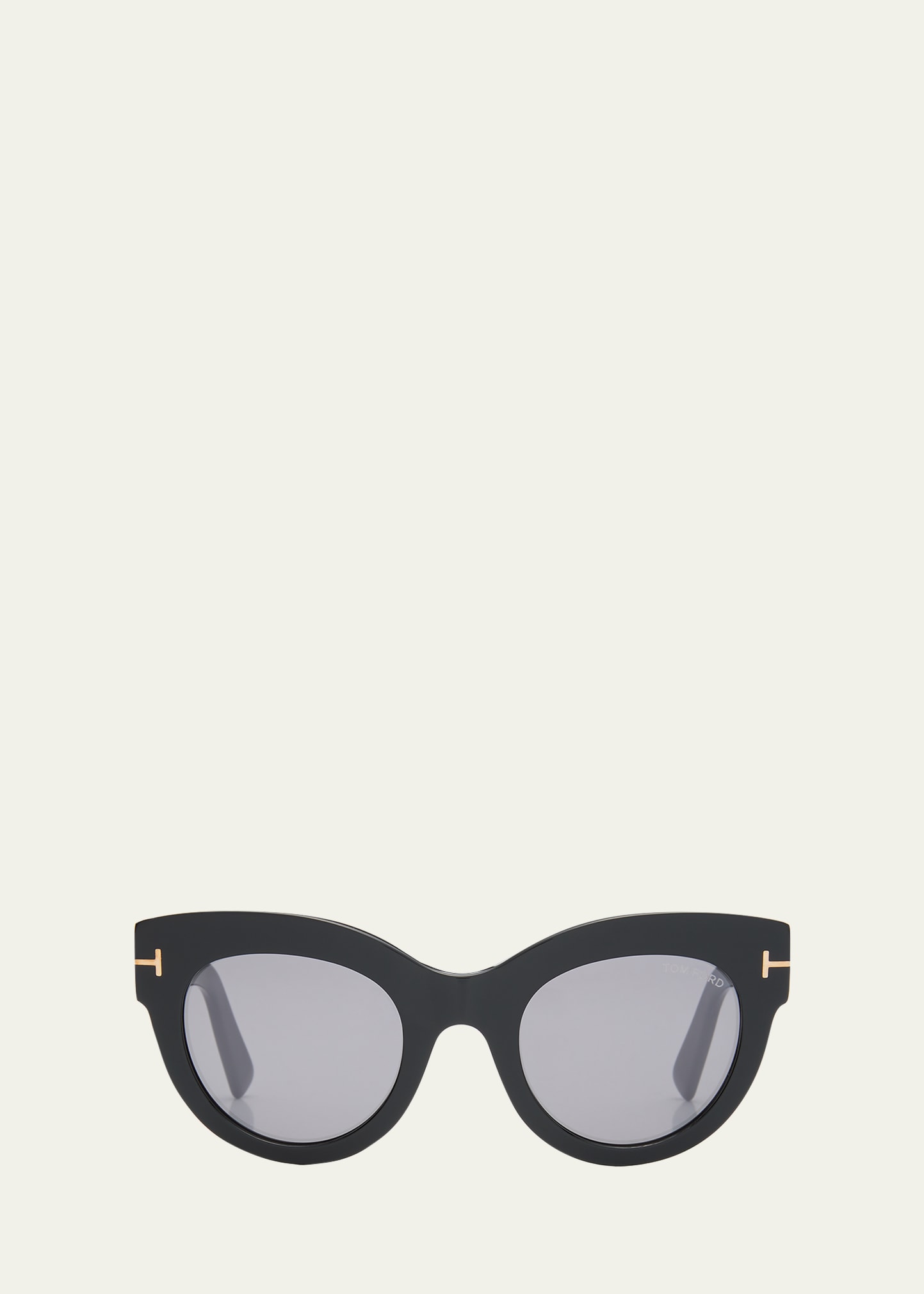 Tom Ford Lucilla Smoke Mirror Cat Eye Ladies Sunglasses Ft1063 01c 51 In Black