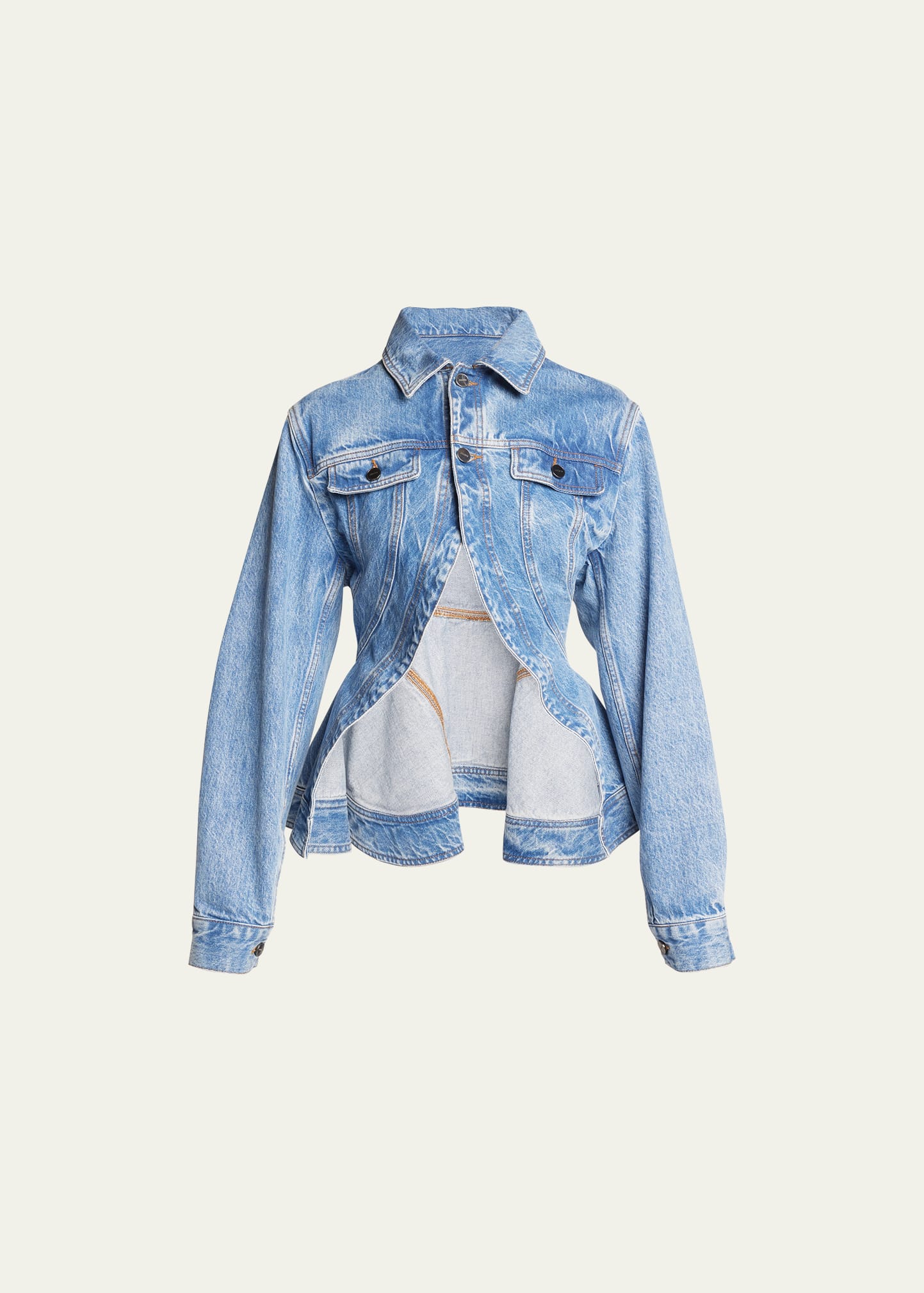 La De Nimes Caraco Peplum Denim Jacket