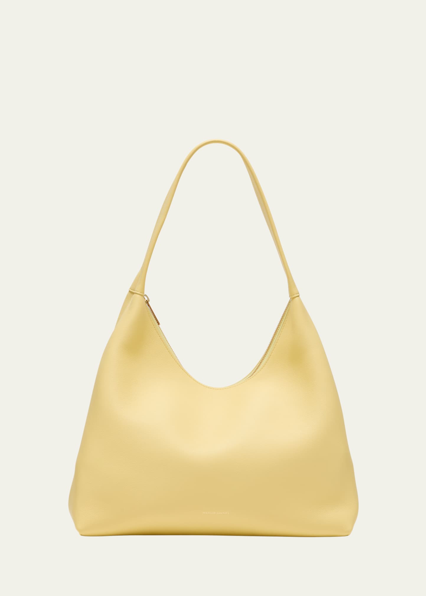 Mansur Gavriel Candy Zip Leather Hobo Bag In Banana