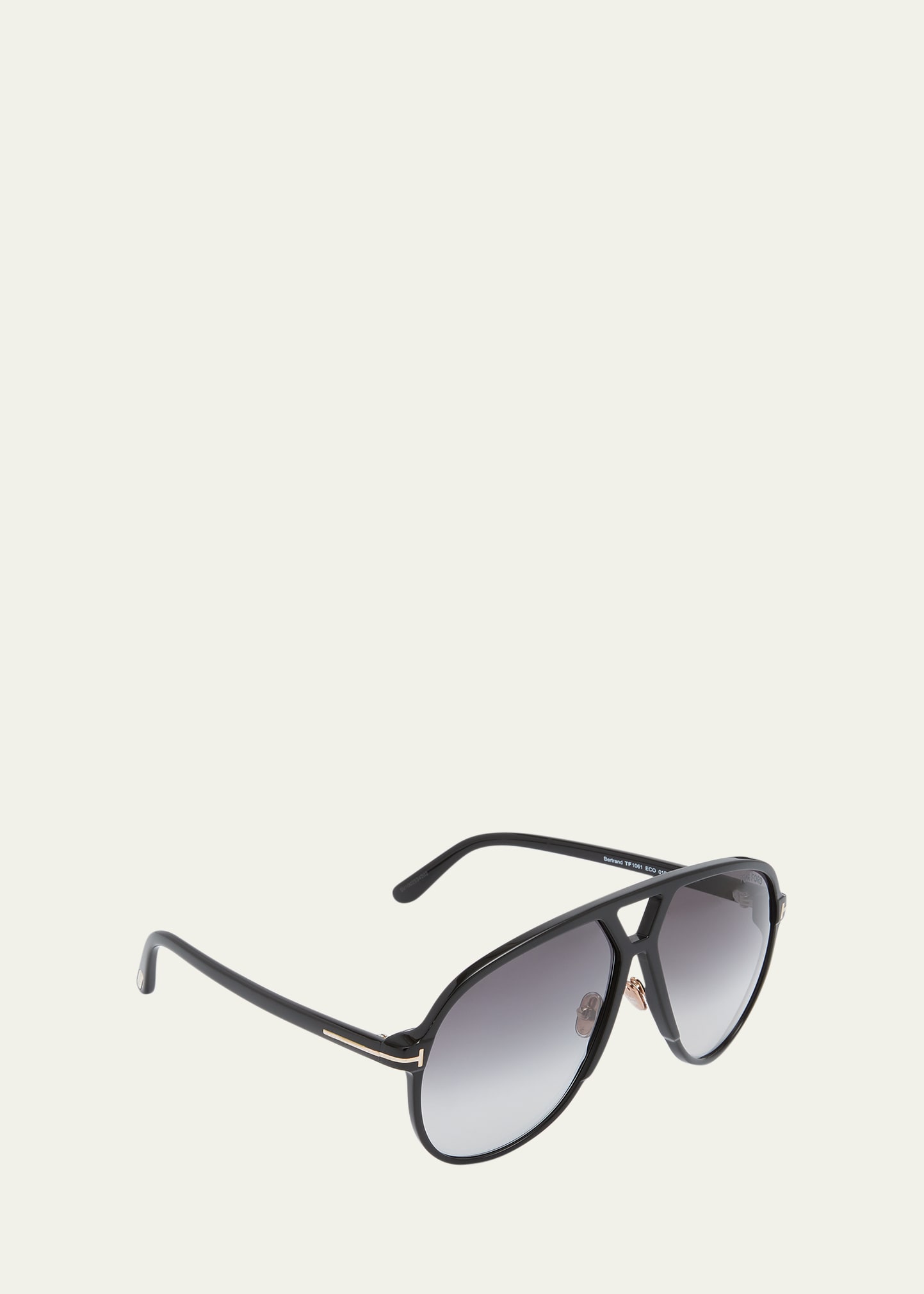 Men's Bertrand Double-Bridge Acetate Aviator Sunglasses