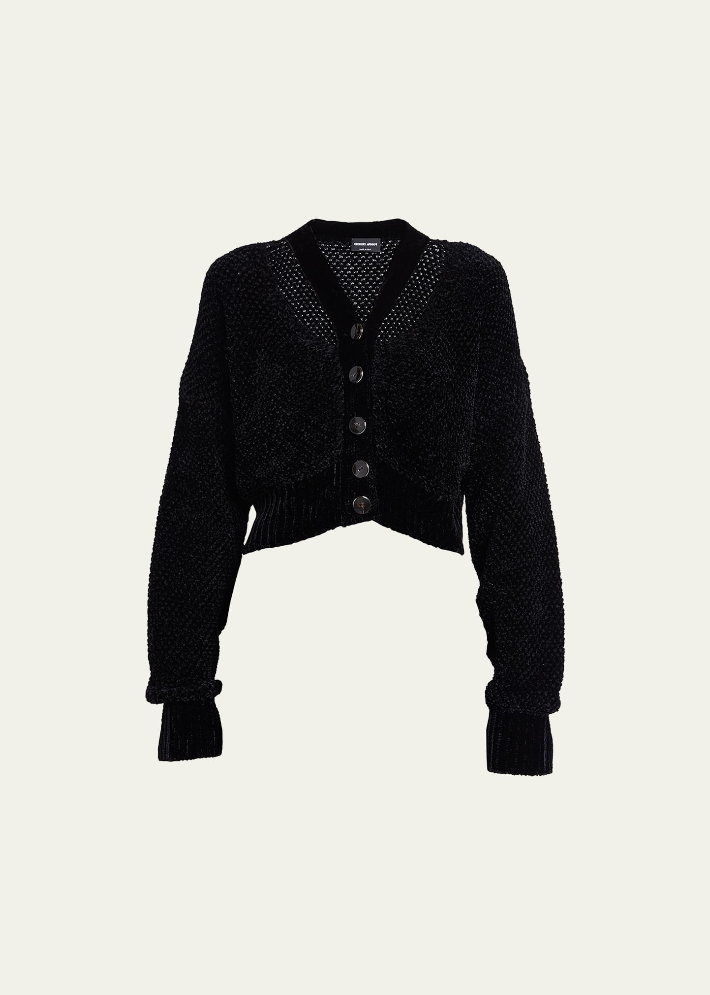 Chenille Cutout Cropped Cardigan