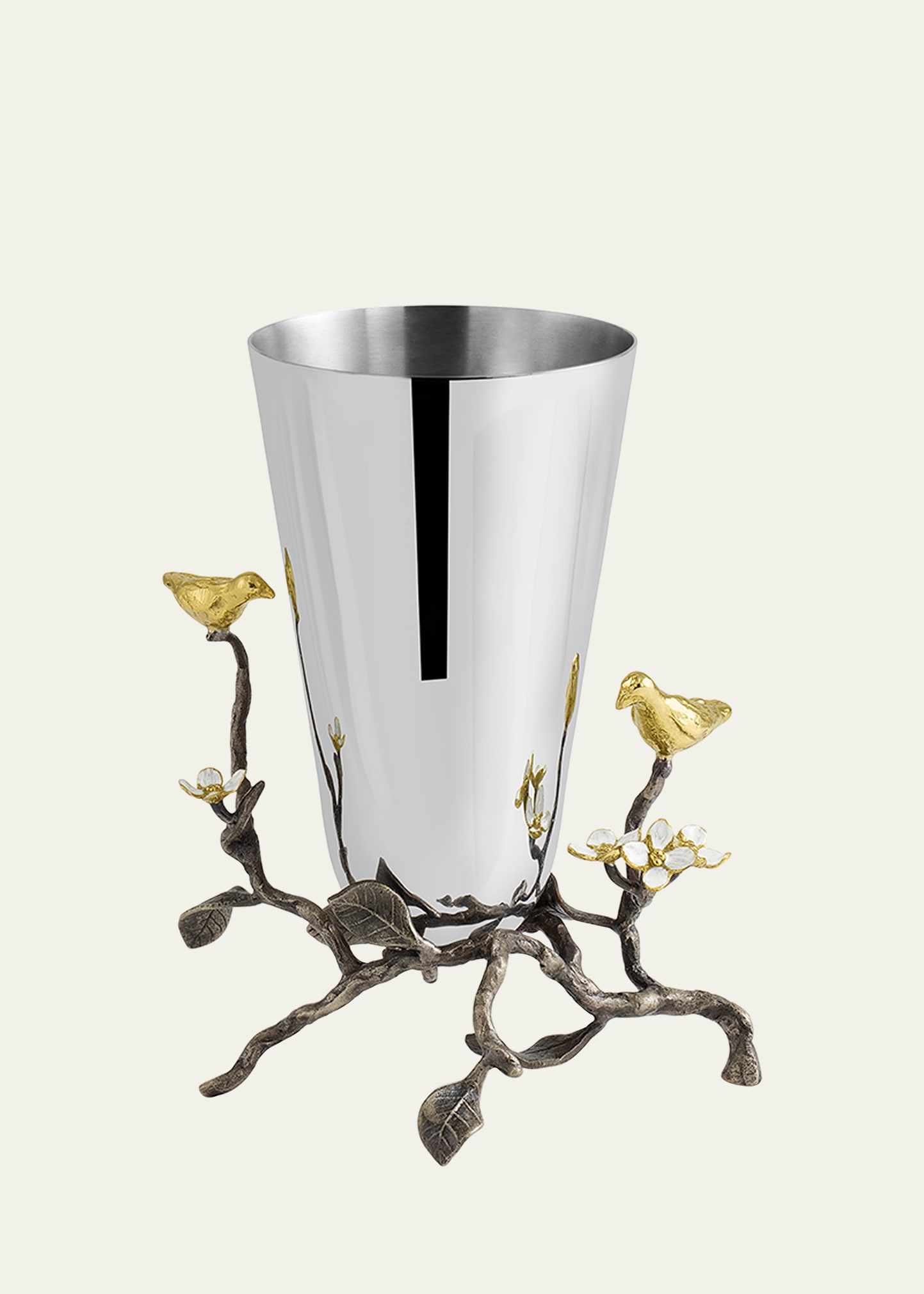 Michael Aram Lovebirds Small Vase In Metallic