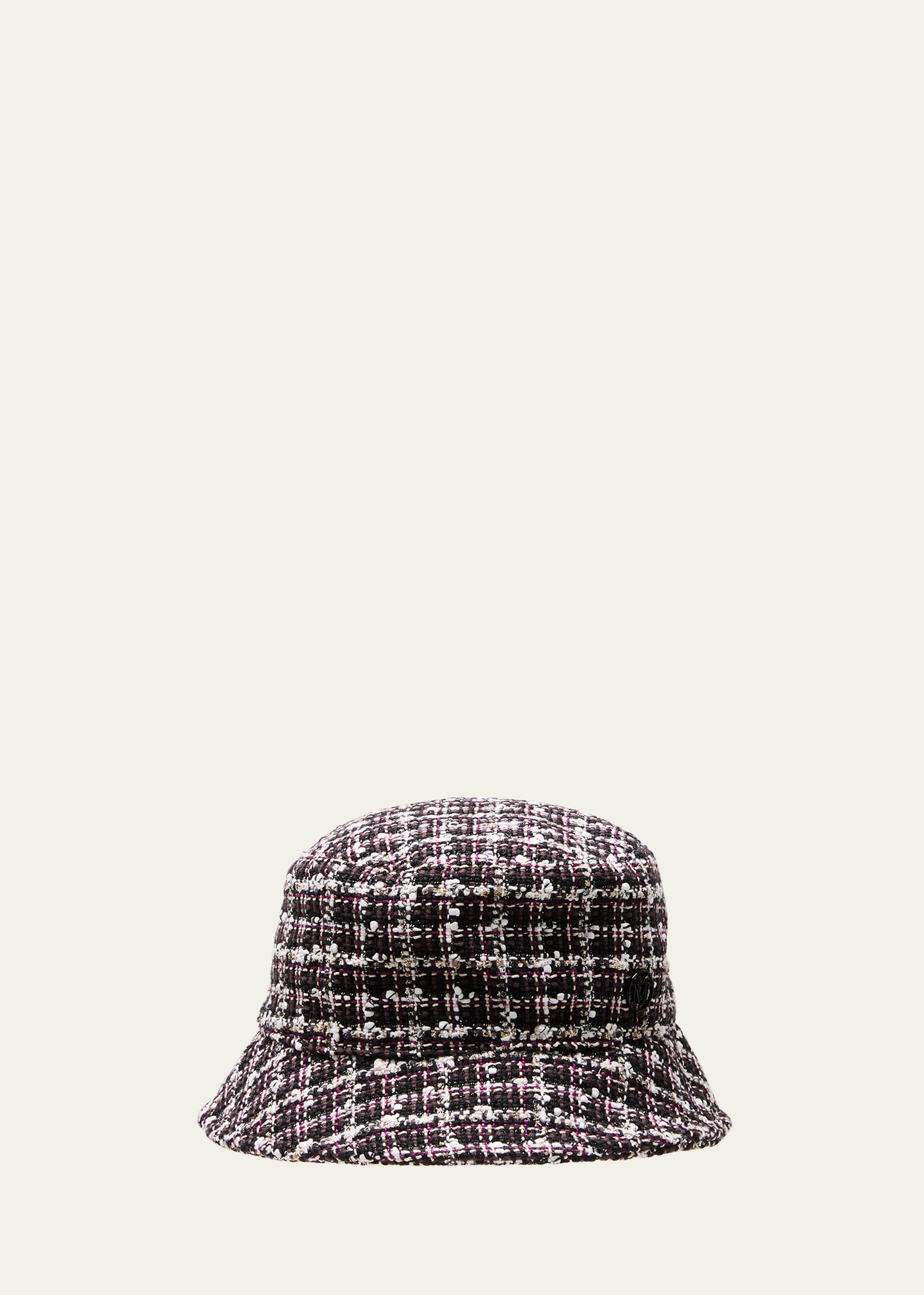 MAISON MICHEL AXEL VICHY TWEED BUCKET HAT