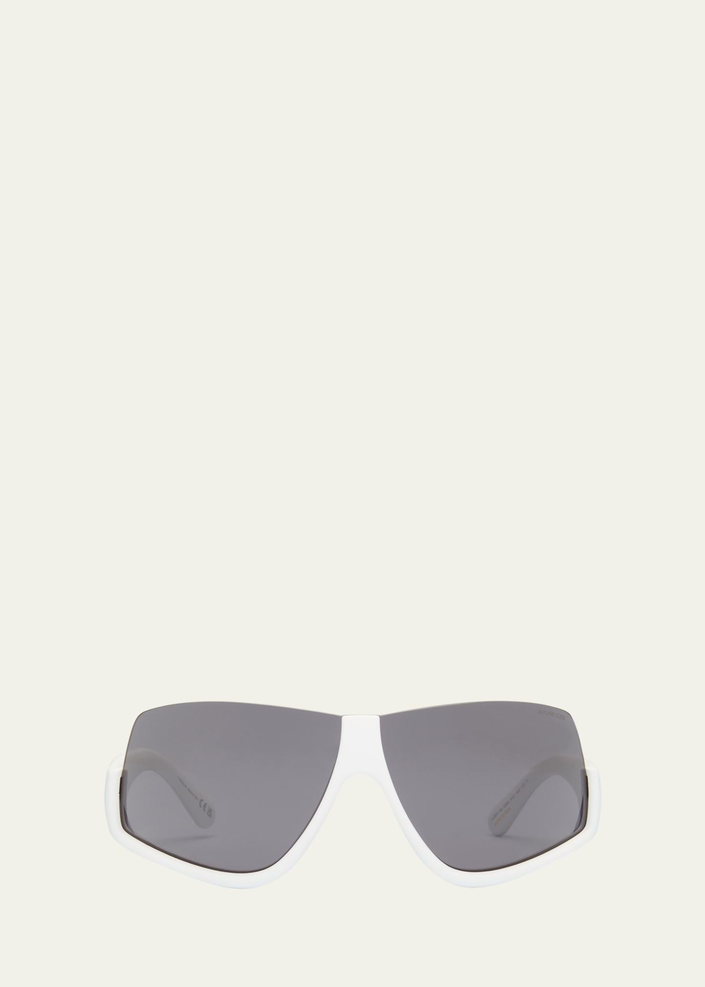 Moncler Vyzer Semi-rimmed Acetate & Plastic Shield Sunglasses In Brown