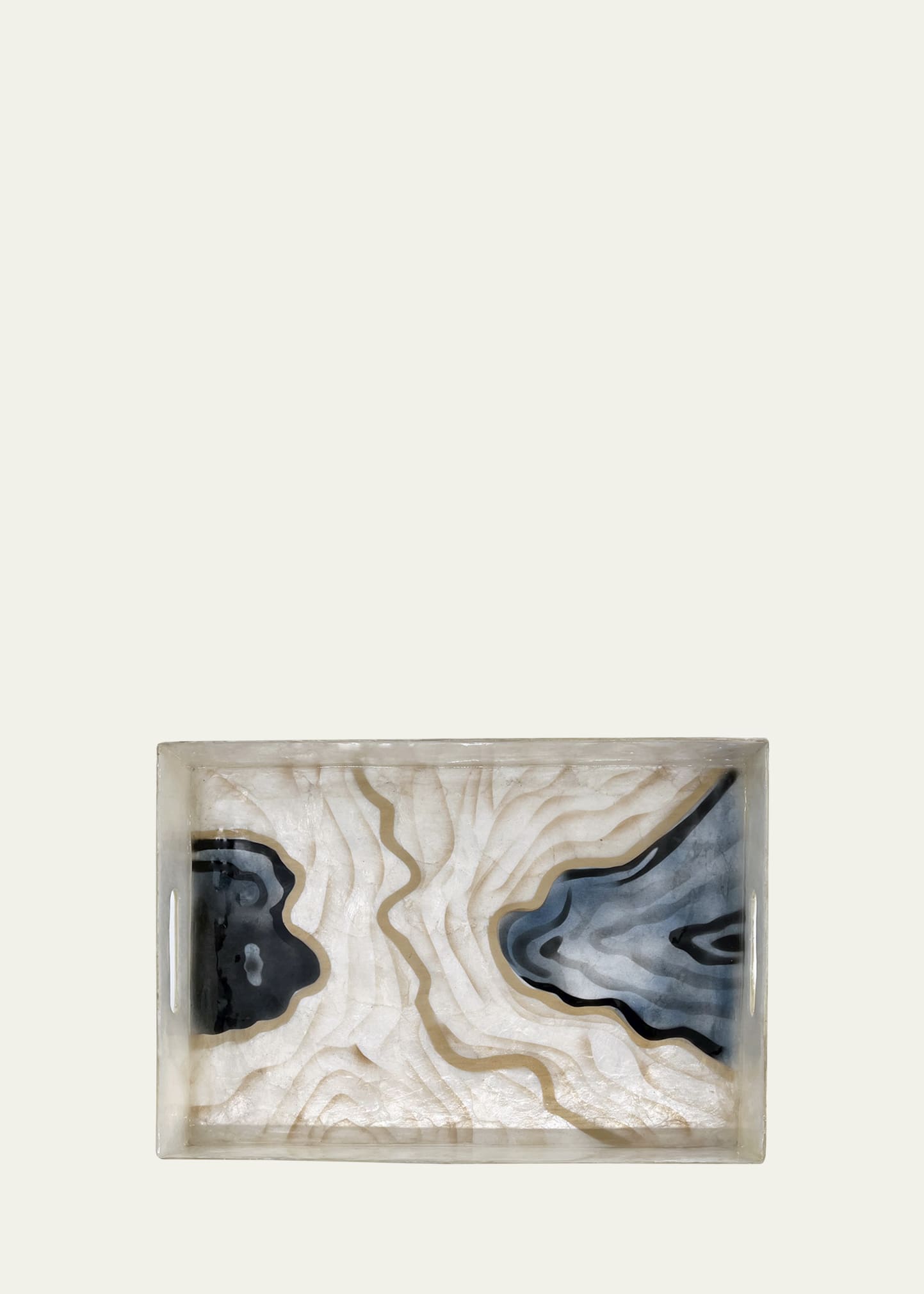 Nomi K Agate Painted Rectangle Shell Tray In Natural