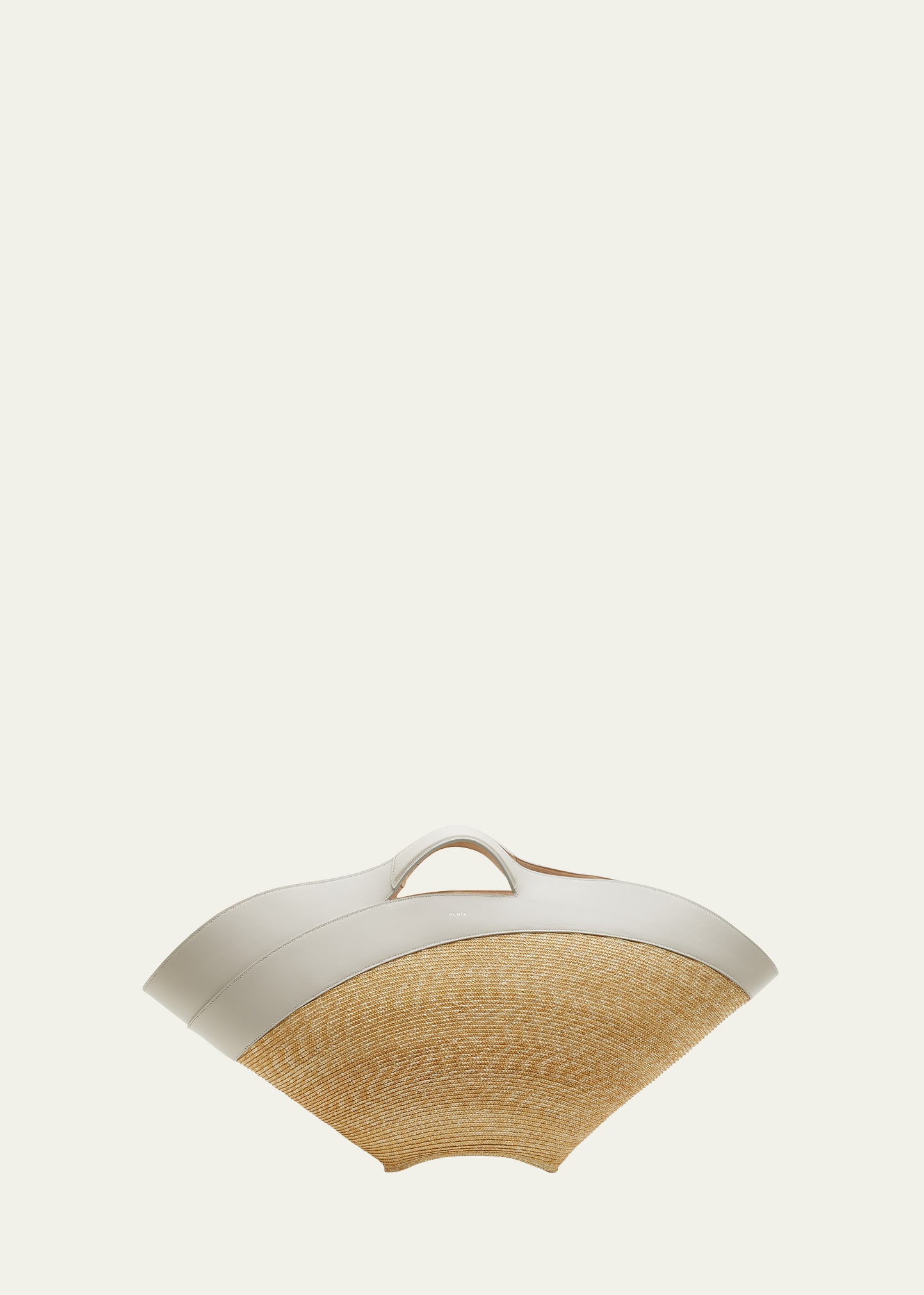 Alaïa Khaima Large Basket Top-handle Bag In 030 Ivoire