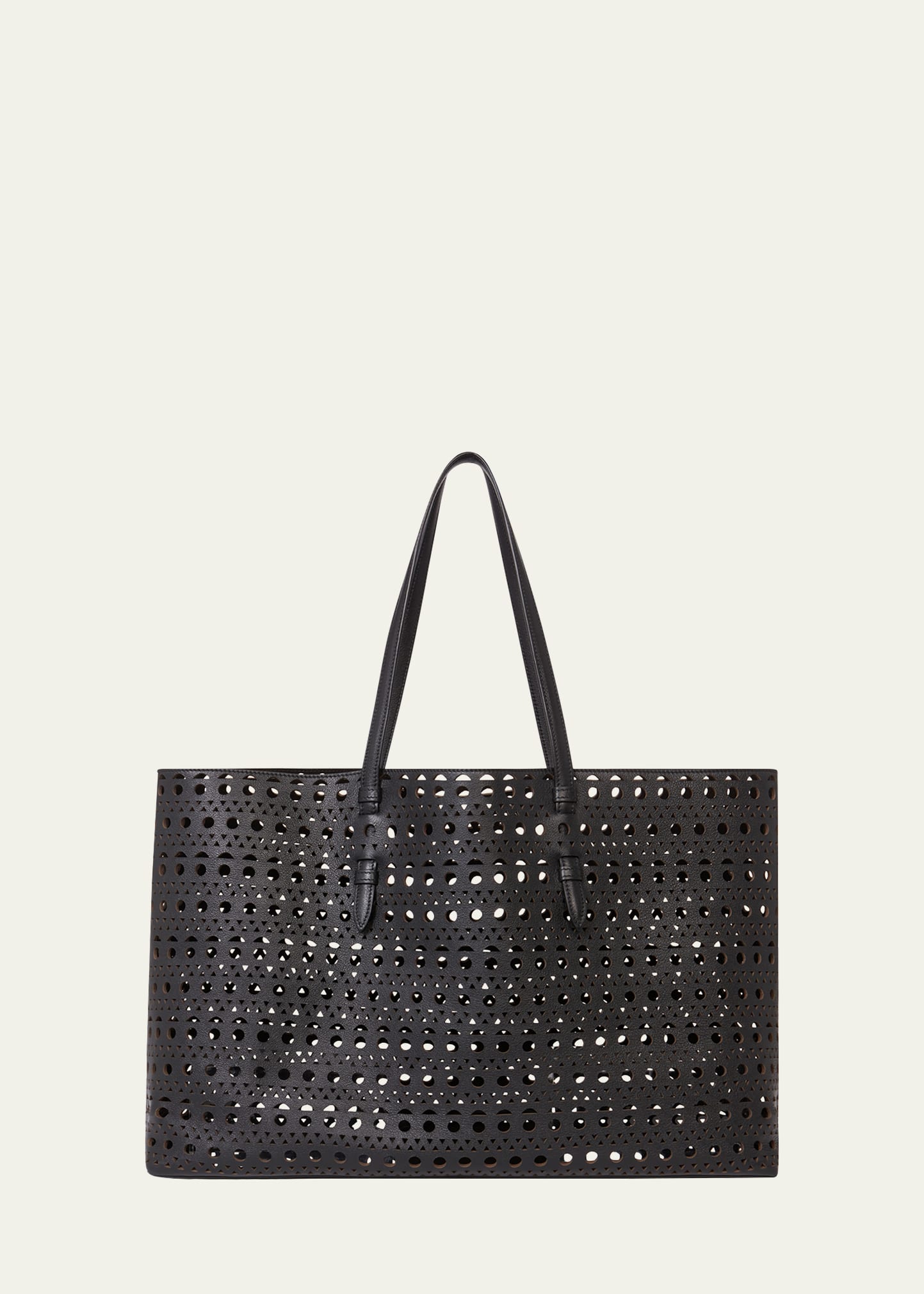 Mina 44 East West Tote in Optical Perforated Leather