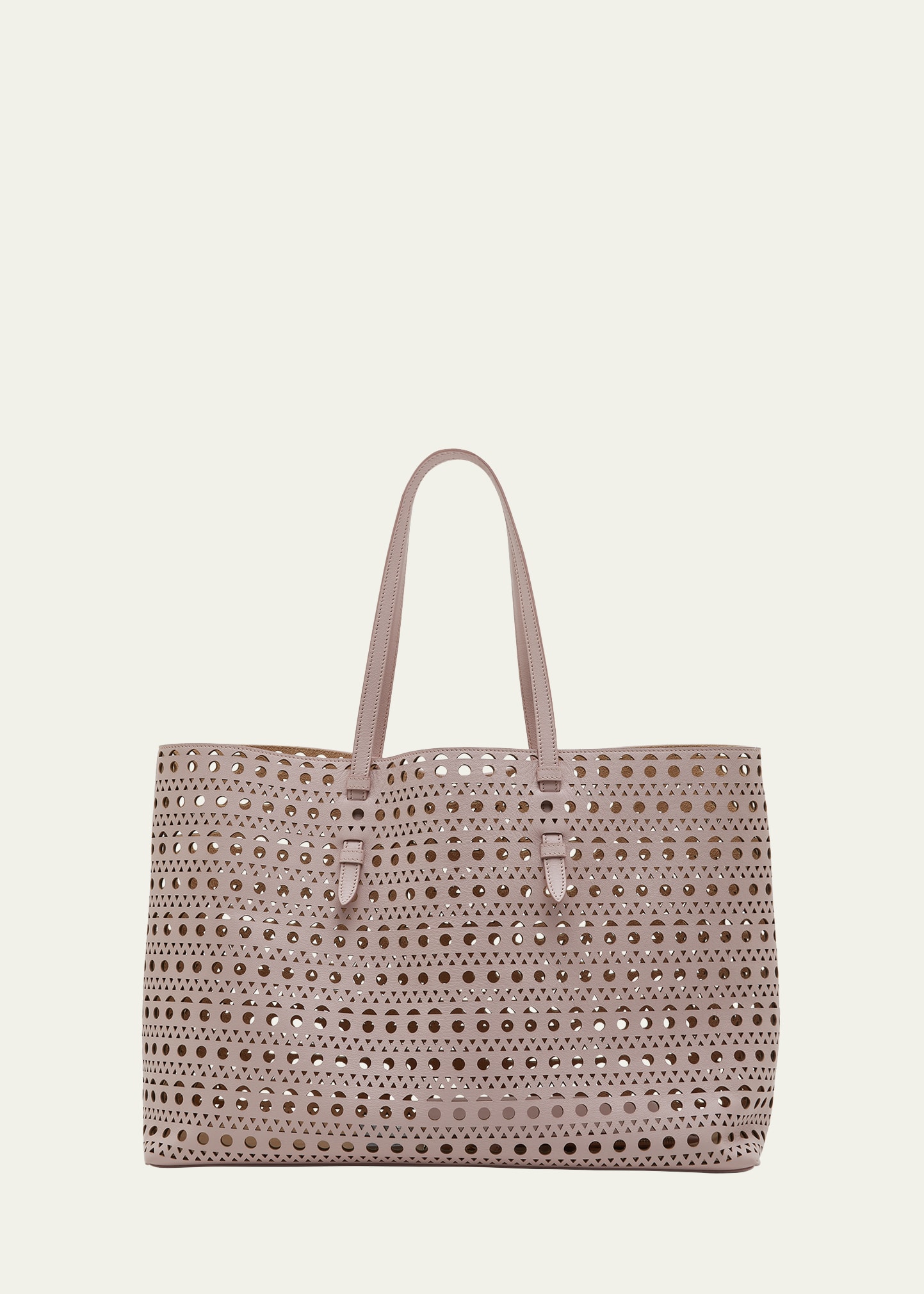 Mina 44 East West Tote in Optical Perforated Leather