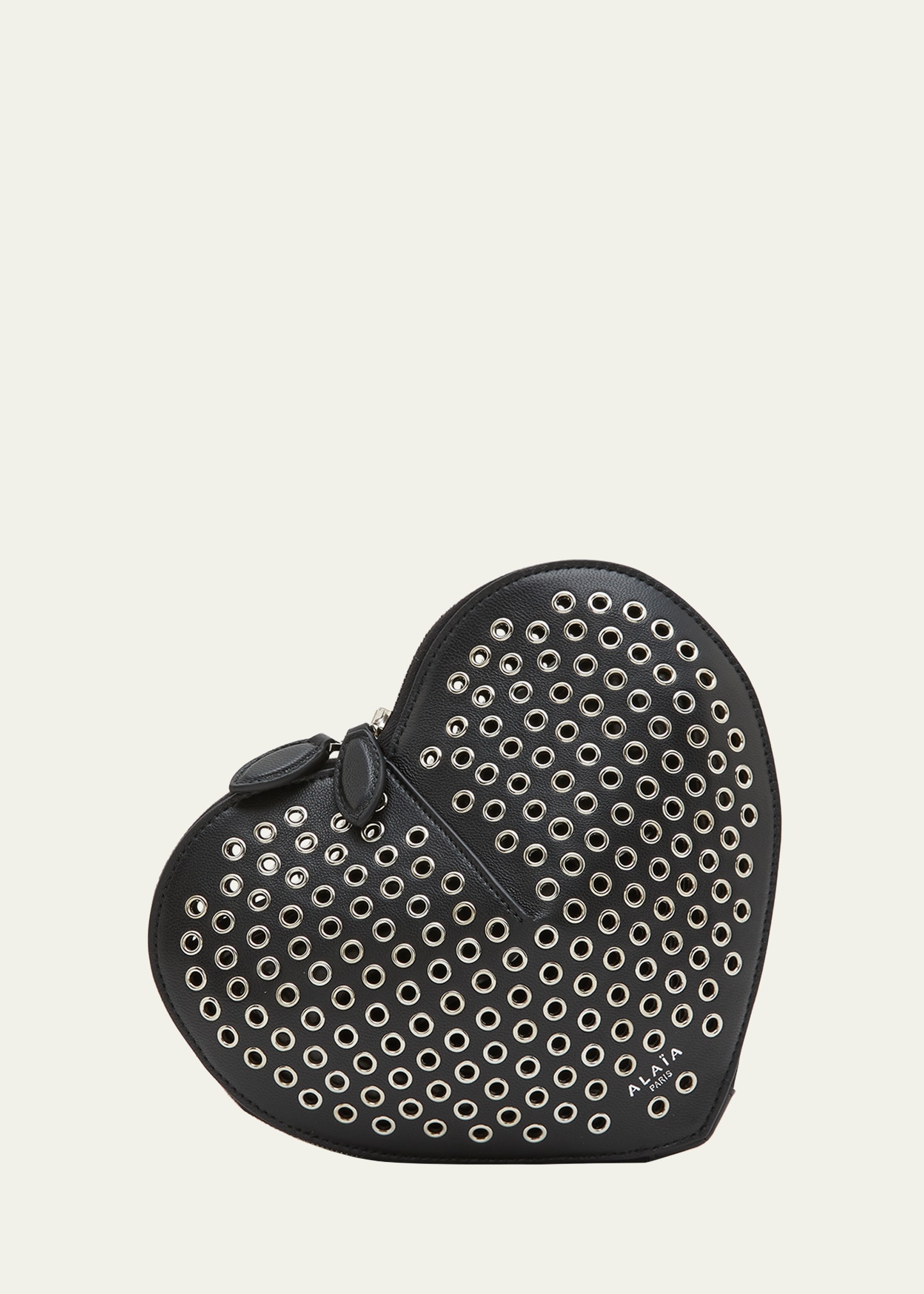 Le Coeur Studded Leather Shoulder Bag in Black - Alaia