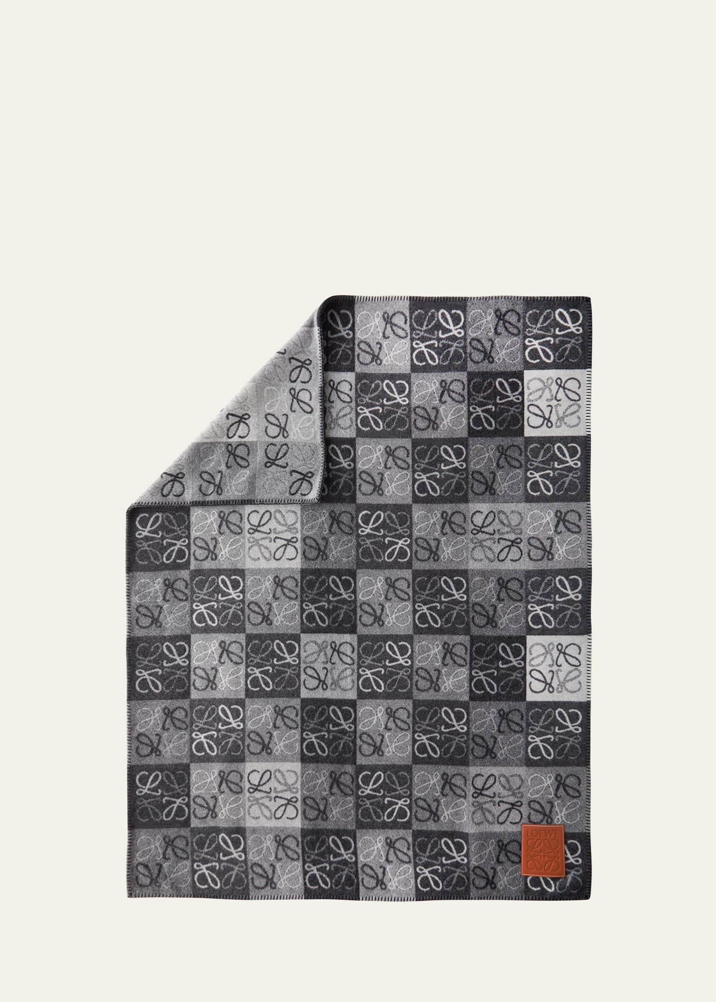 Loewe Anagram Blanket, 53" X 67" In Black/whit