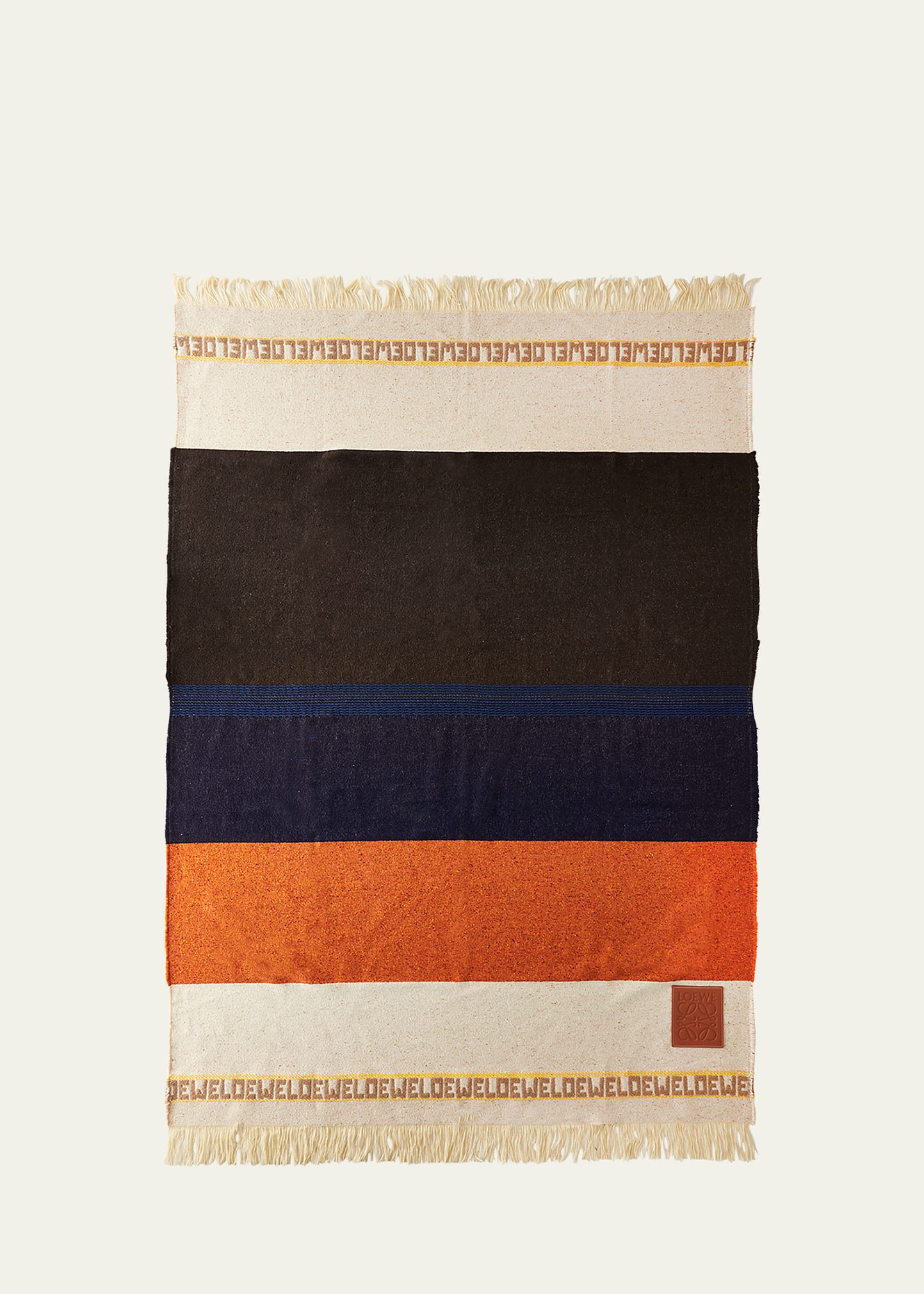 Loewe Stripes Blanket, 50" X 78" In Orange/mul