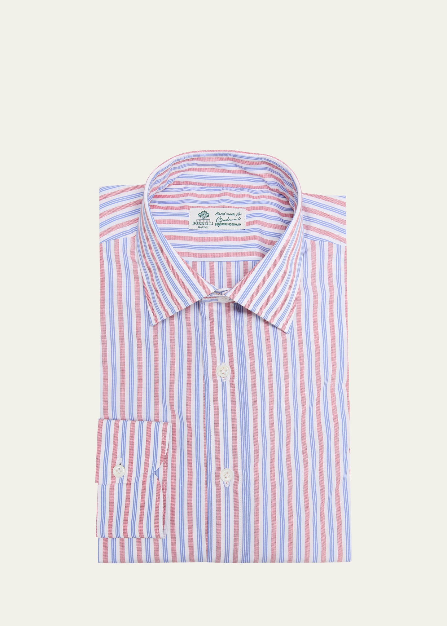 Borrelli Men's Cotton Multi-Stripe Dress Shirt