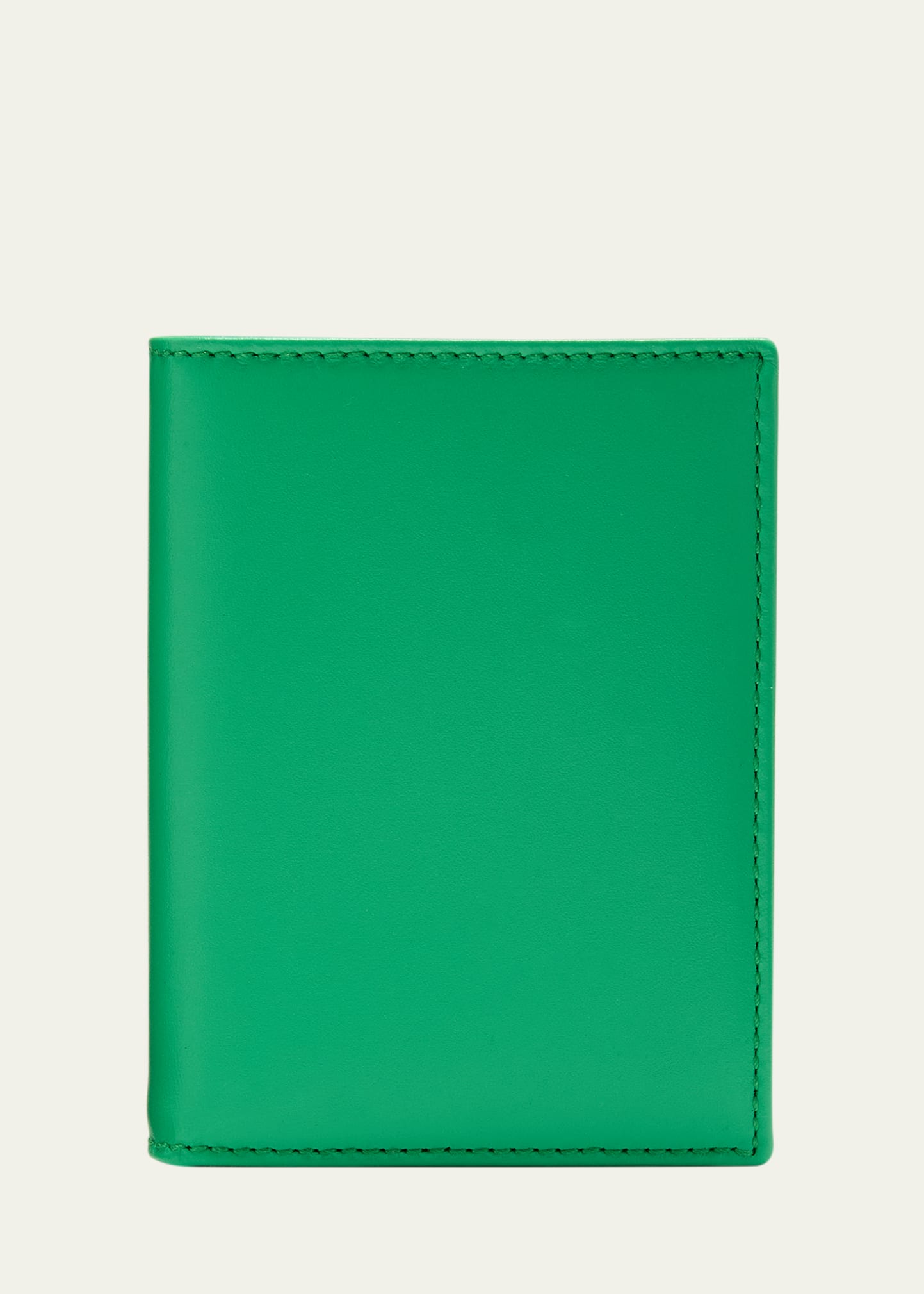 Comme Des Garçons Men's Leather Bifold Card Case In Green