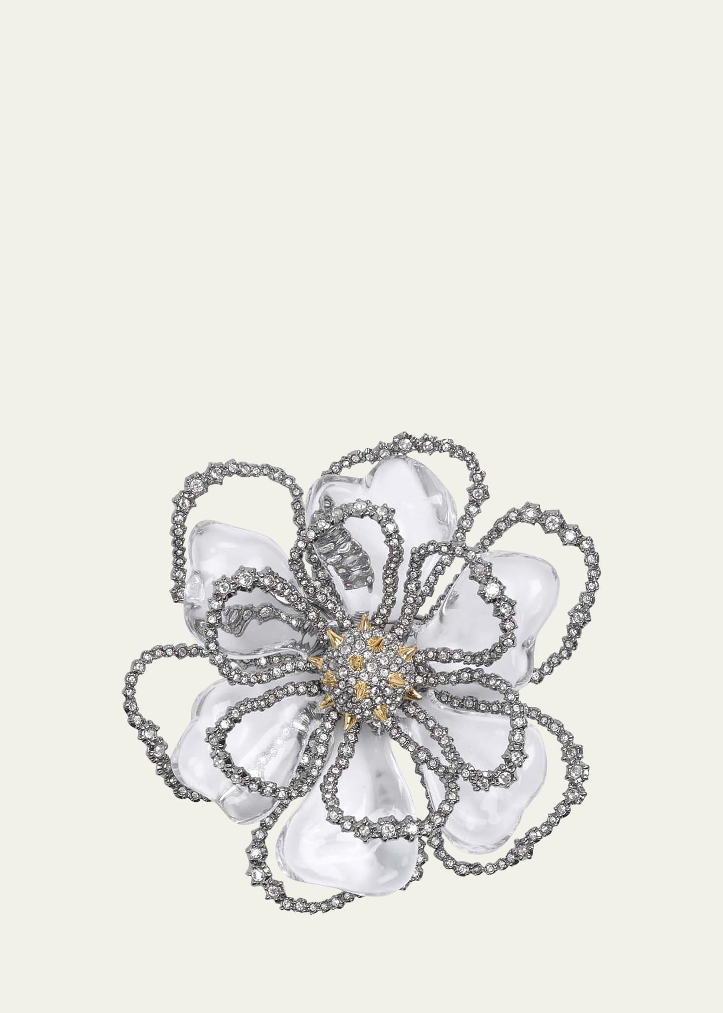 ALEXIS BITTAR PUNK ROYALE CRYSTAL LUCITE FLOWER PIN
