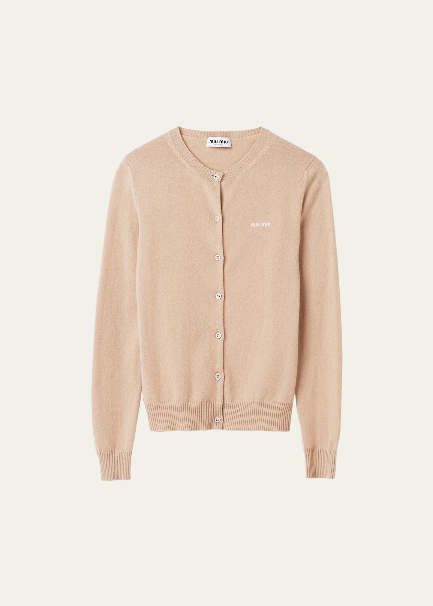 Miu Miu Intarsia-knit Cashmere Cardigan In F0480 Ardesia