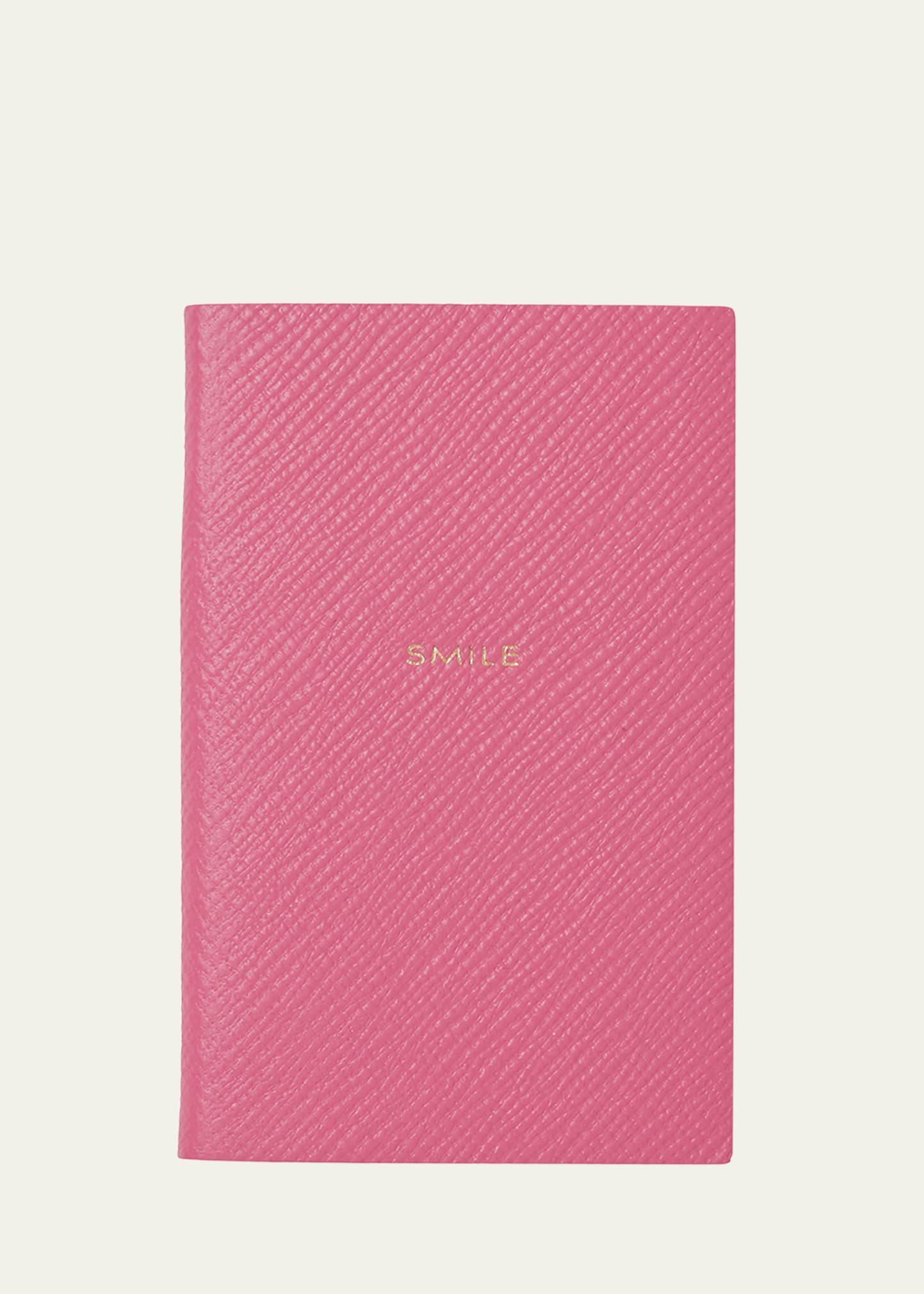 Smythson Smile Wafer Notebook In Panama In Peony