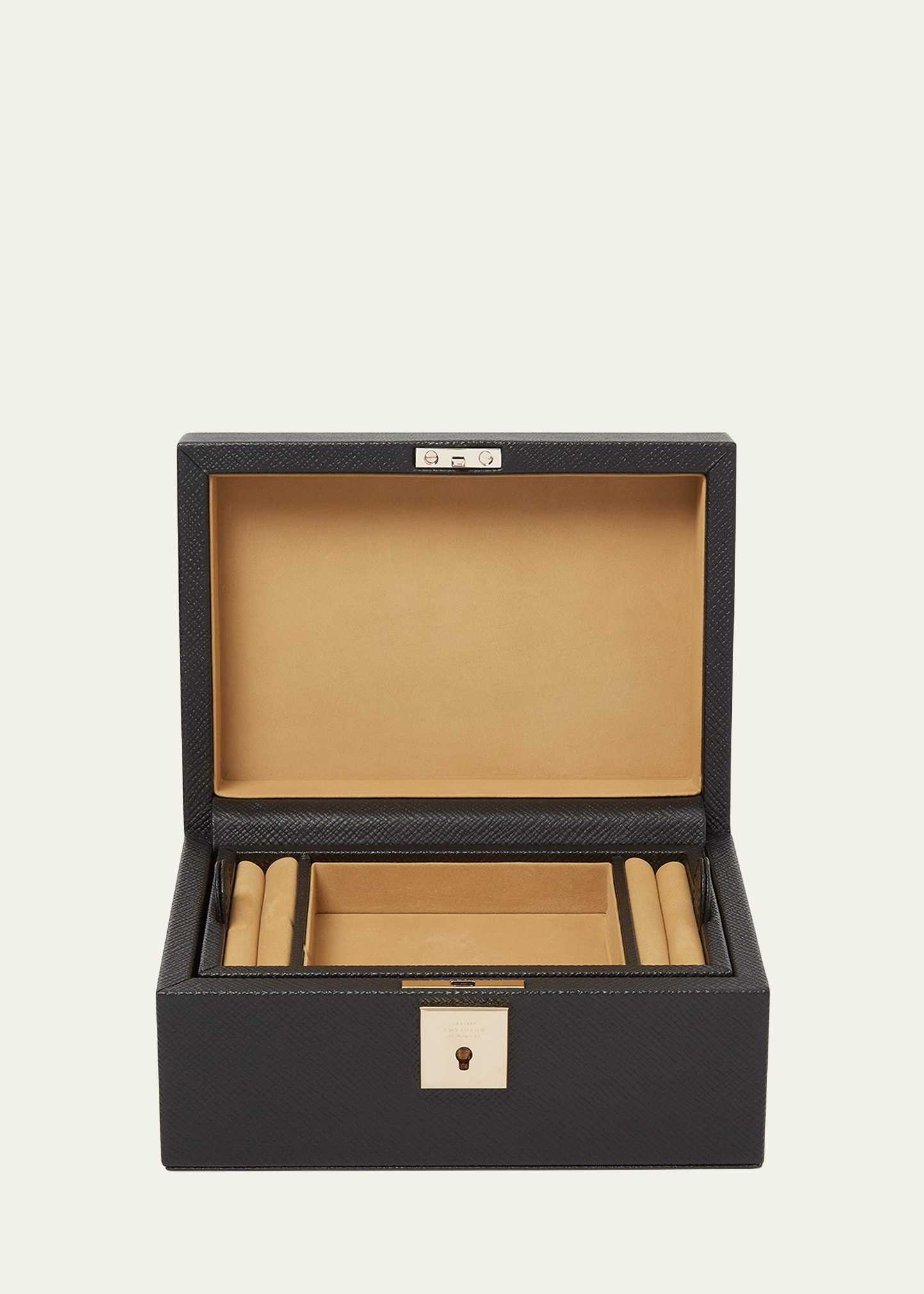 Panama Classic Leather Jewelry Box with Travel Tray