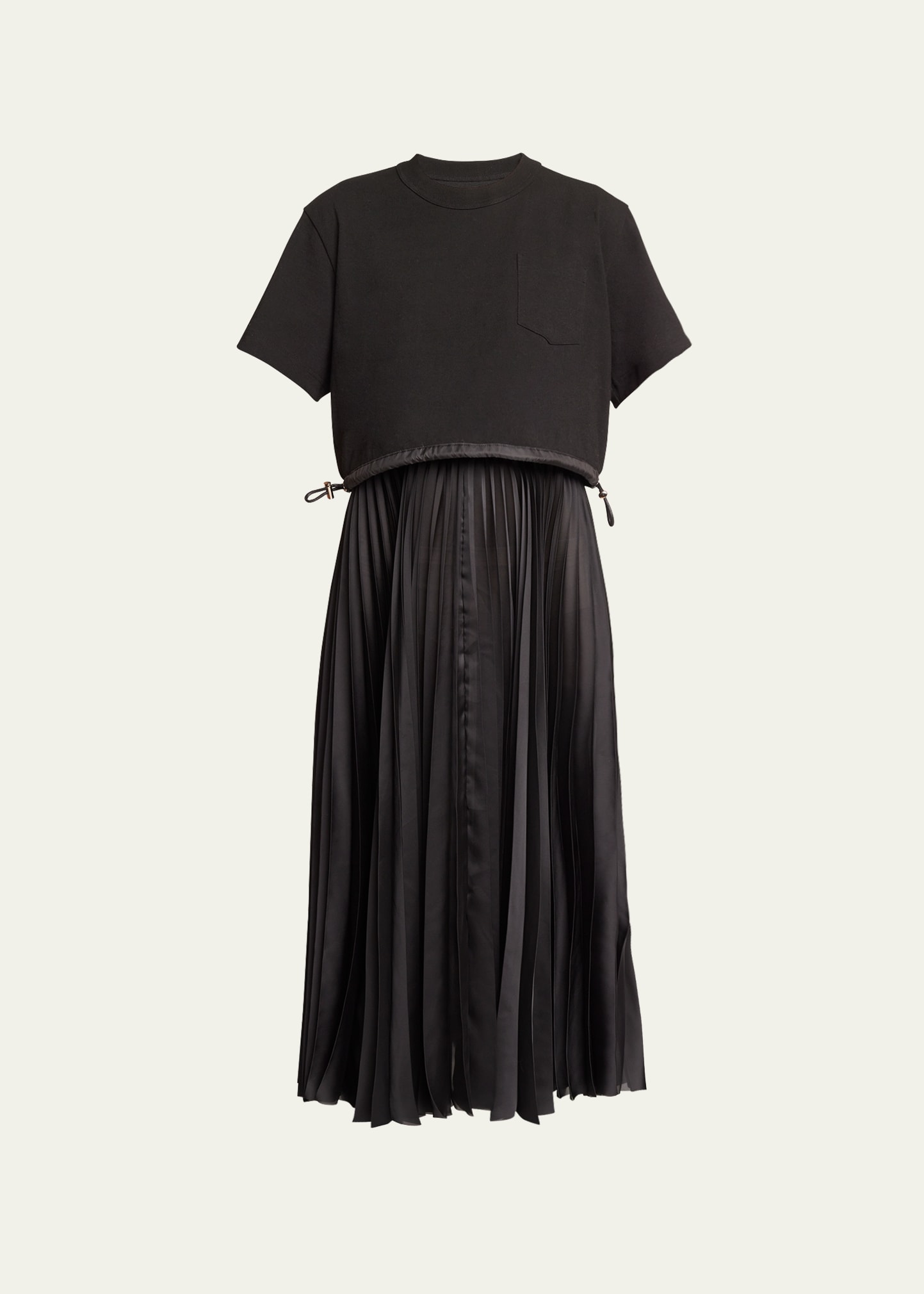 T-Shirt Top Pleated Short-Sleeve Midi Dress