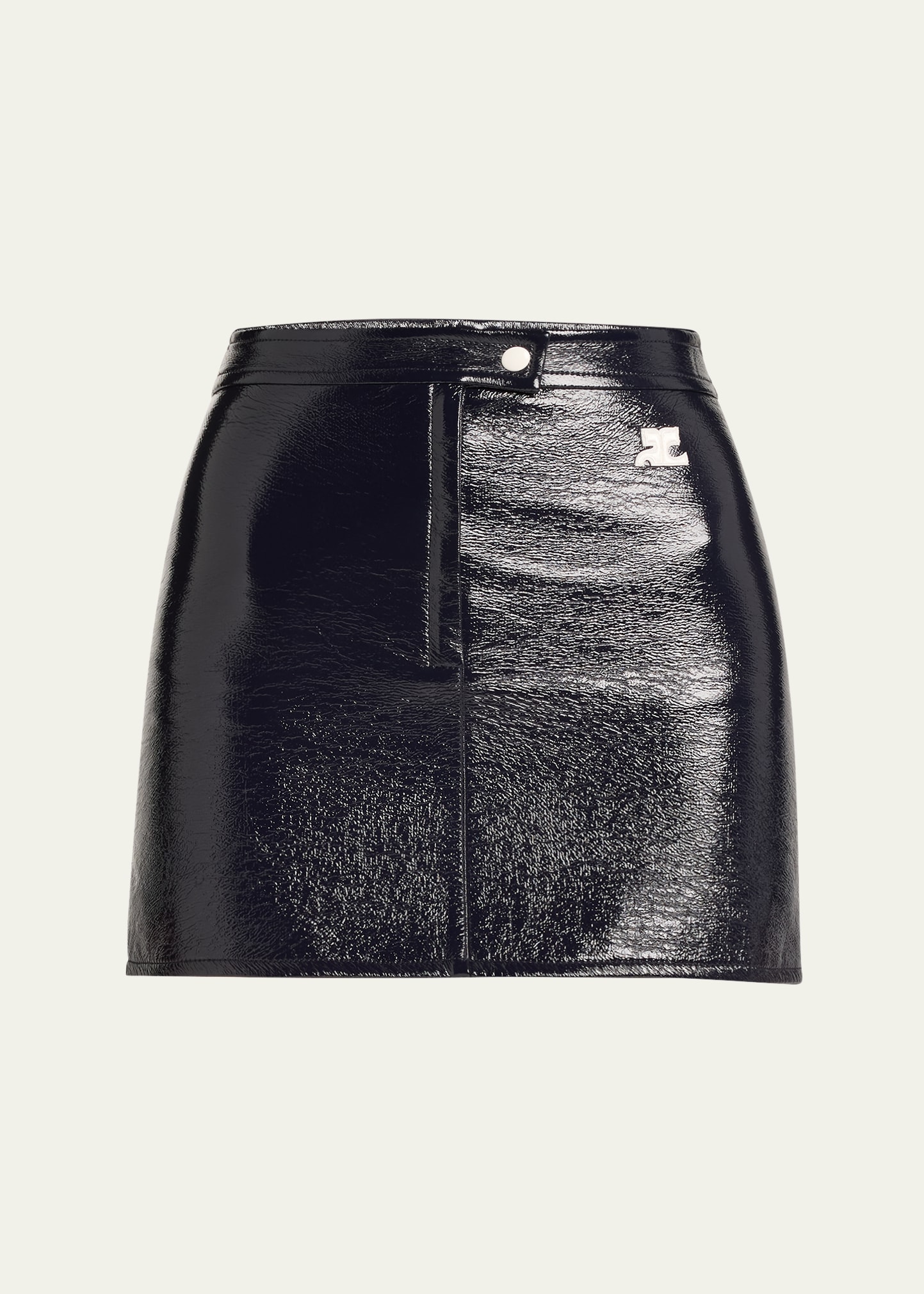 Courrèges Courreges Re-edition Vinyl Effect Mini Skirt Women In Black