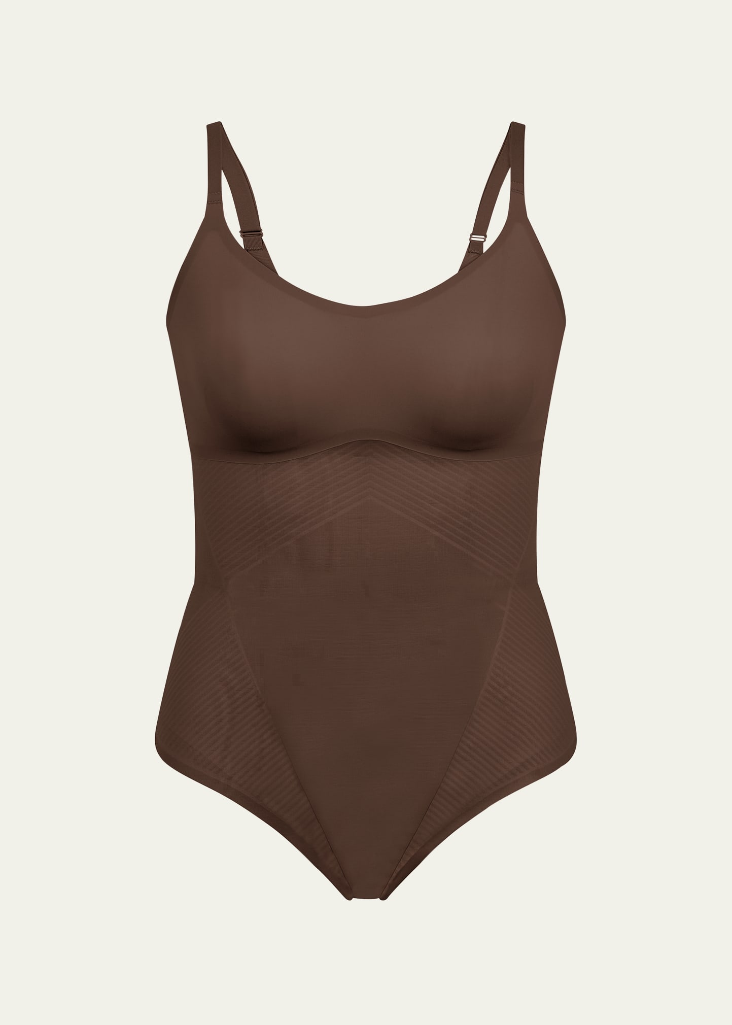 Spanx Thinstincts 2.0 Camisole Thong Bodysuit In Chestnut Brown