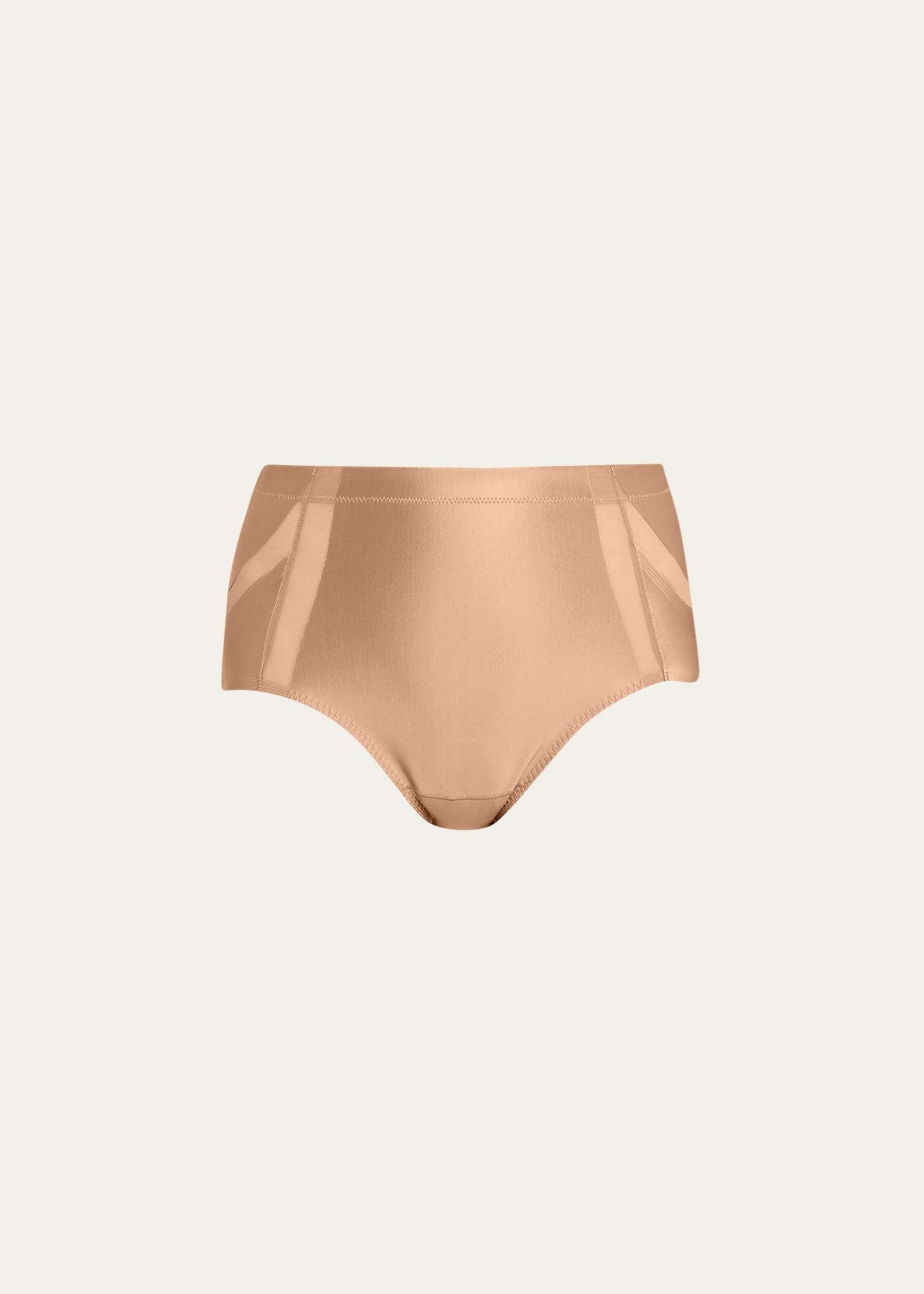 Spanx High-rise Lifting Stretch Satin Briefs In Cafe Au Lait