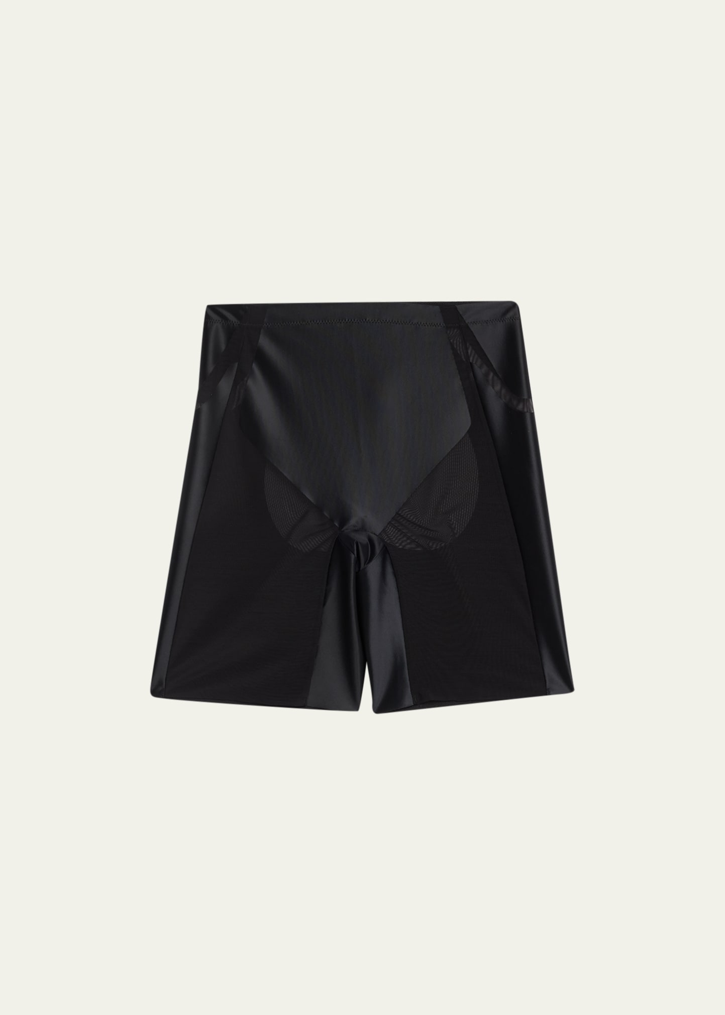 Spanx High-rise Lifting Mid-thigh Shorts In Very Black