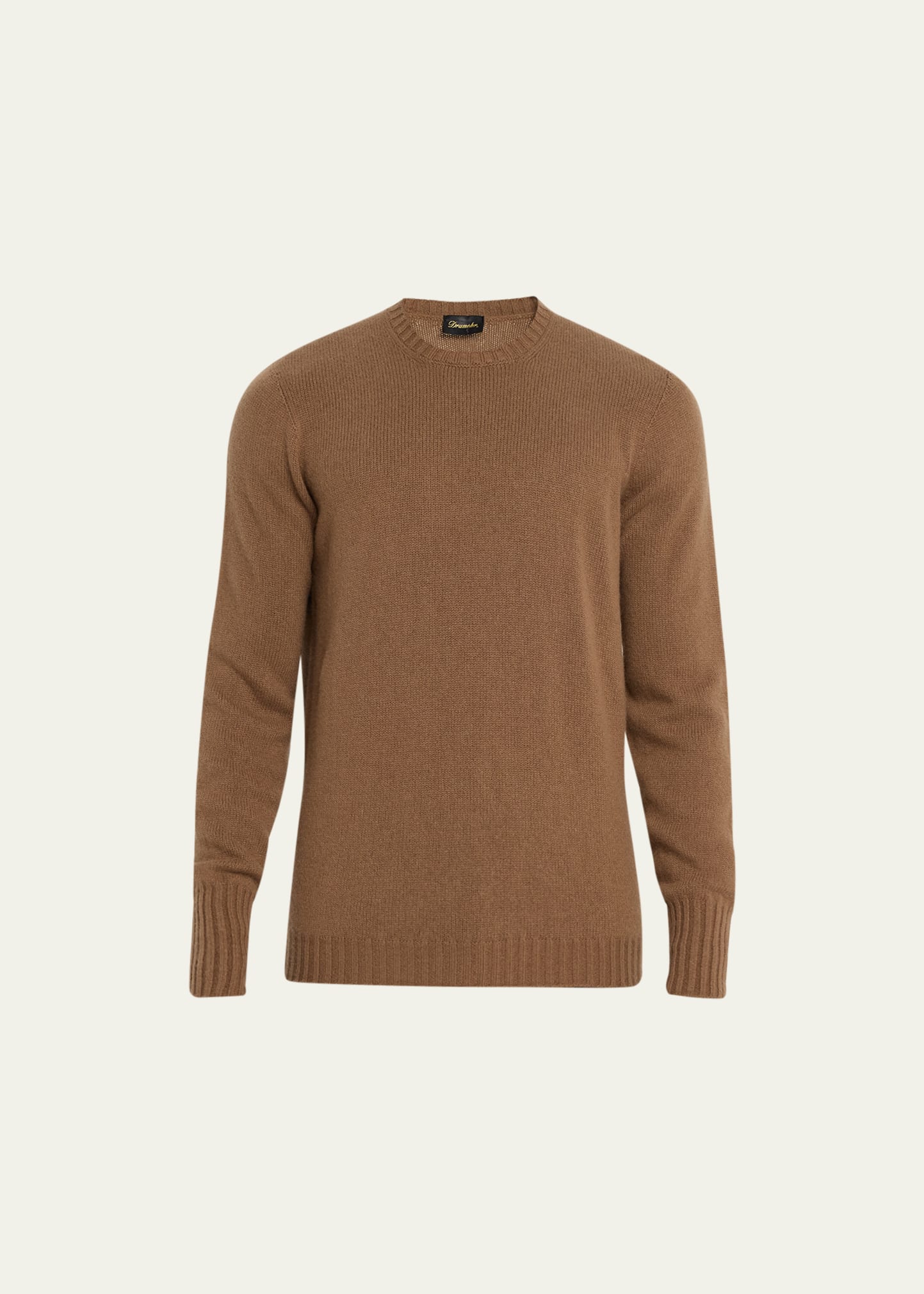 Drumohr Men's 5-gauge Cashmere Sweater In Light Brown