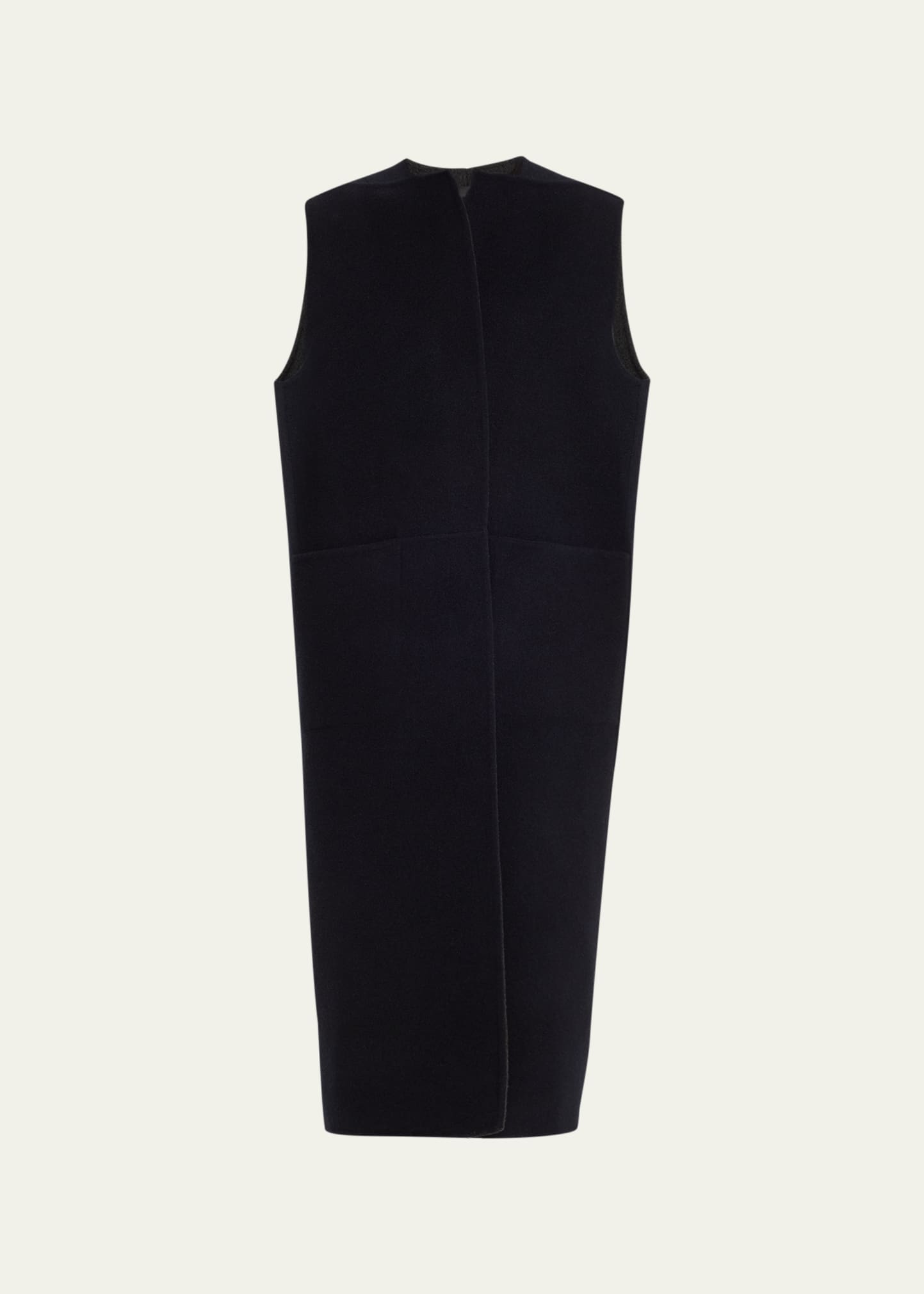 Givenchy Long Wool Cashmere Vest In Midnight Blue Gre