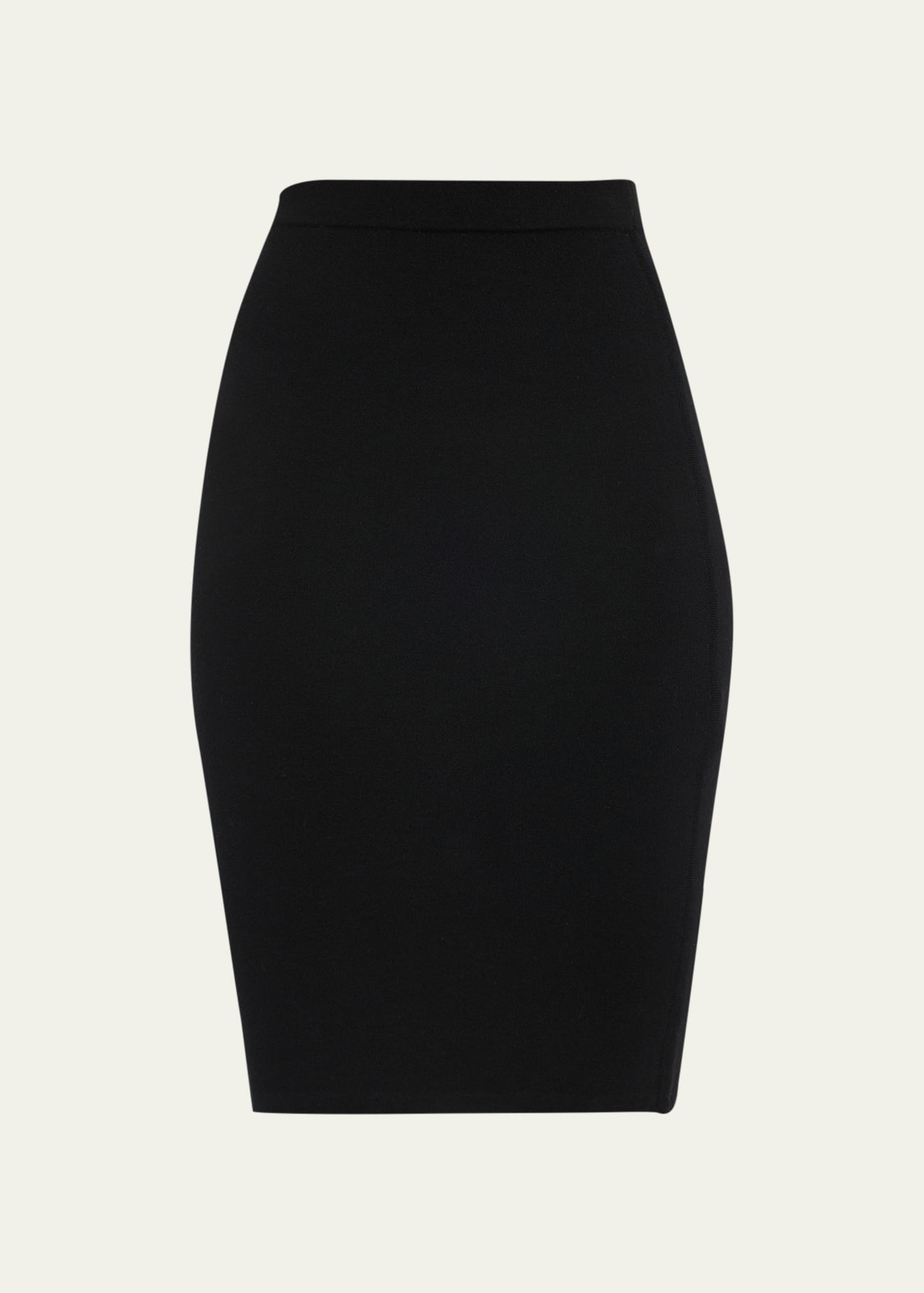 Shop Saint Laurent Wool Pencil Skirt In Nero