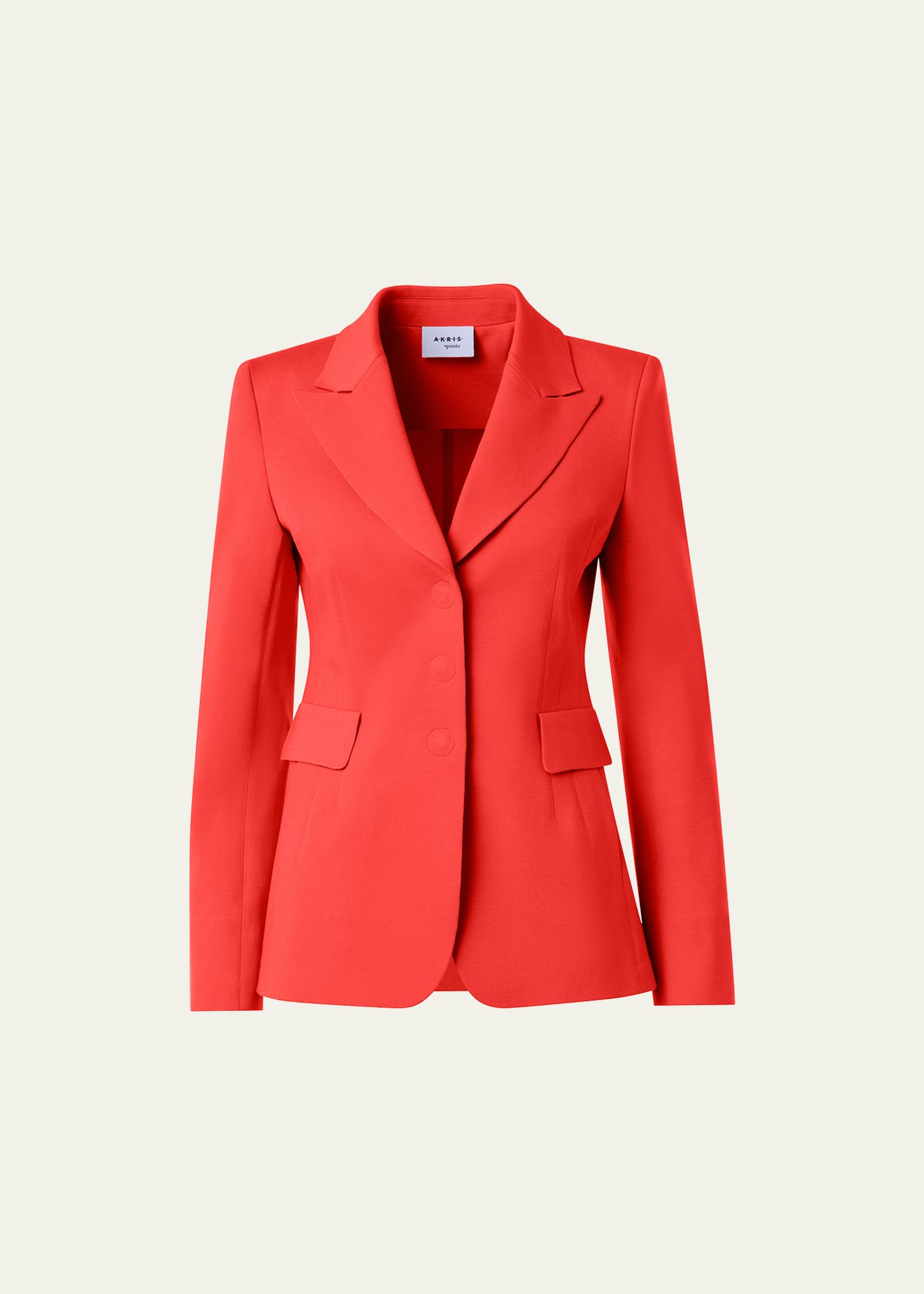 Akris Punto Crepe Single-breasted Blazer Jacket In Coral
