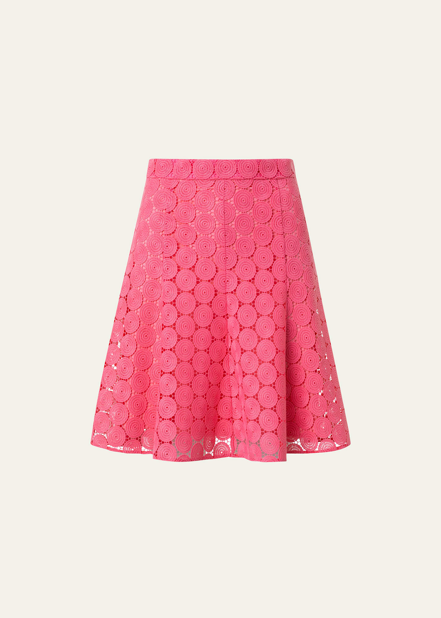 Dot Guipure Lace Flared Skirt