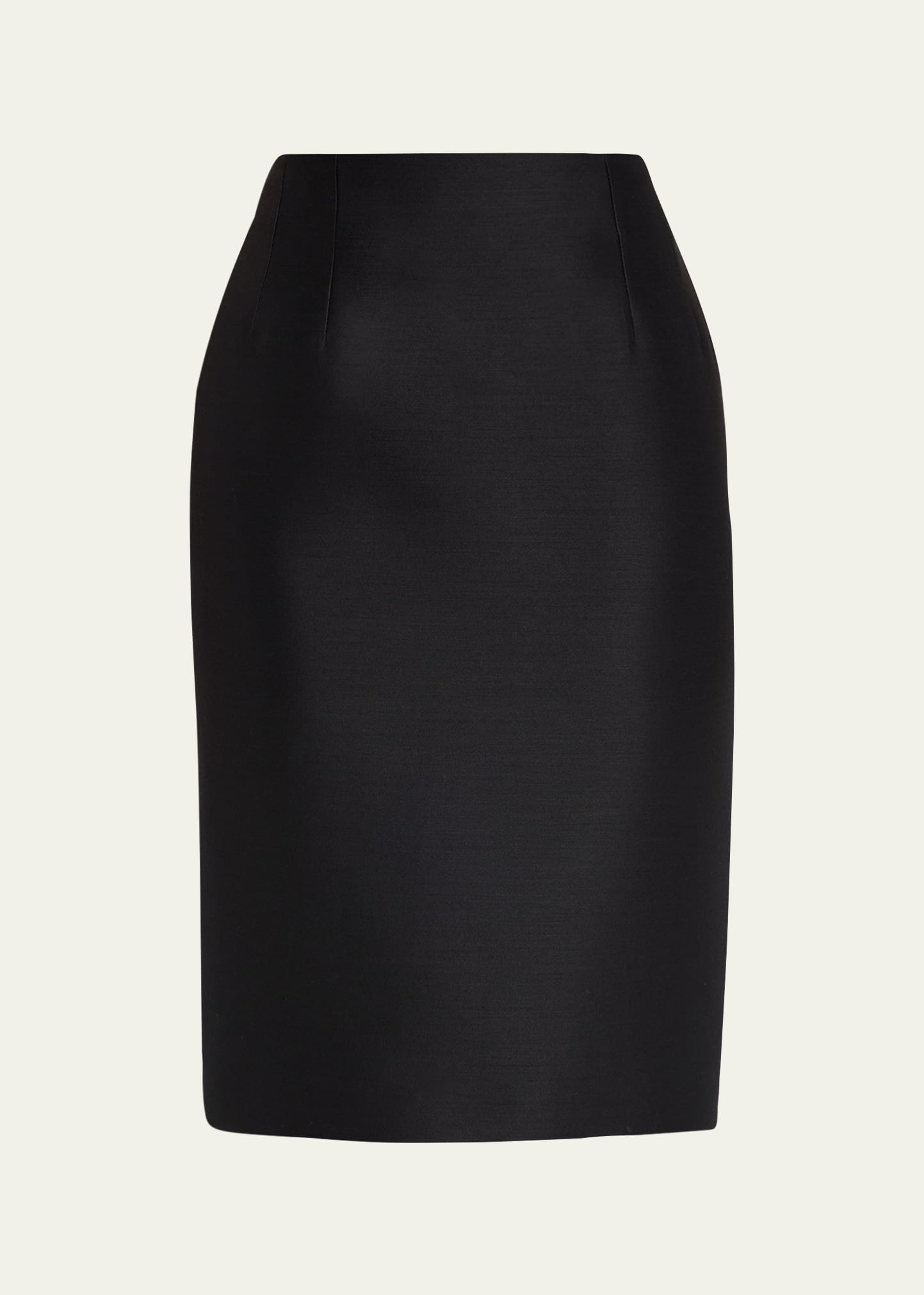 Shop Versace Sculptural Pencil Wool Skirt In Black
