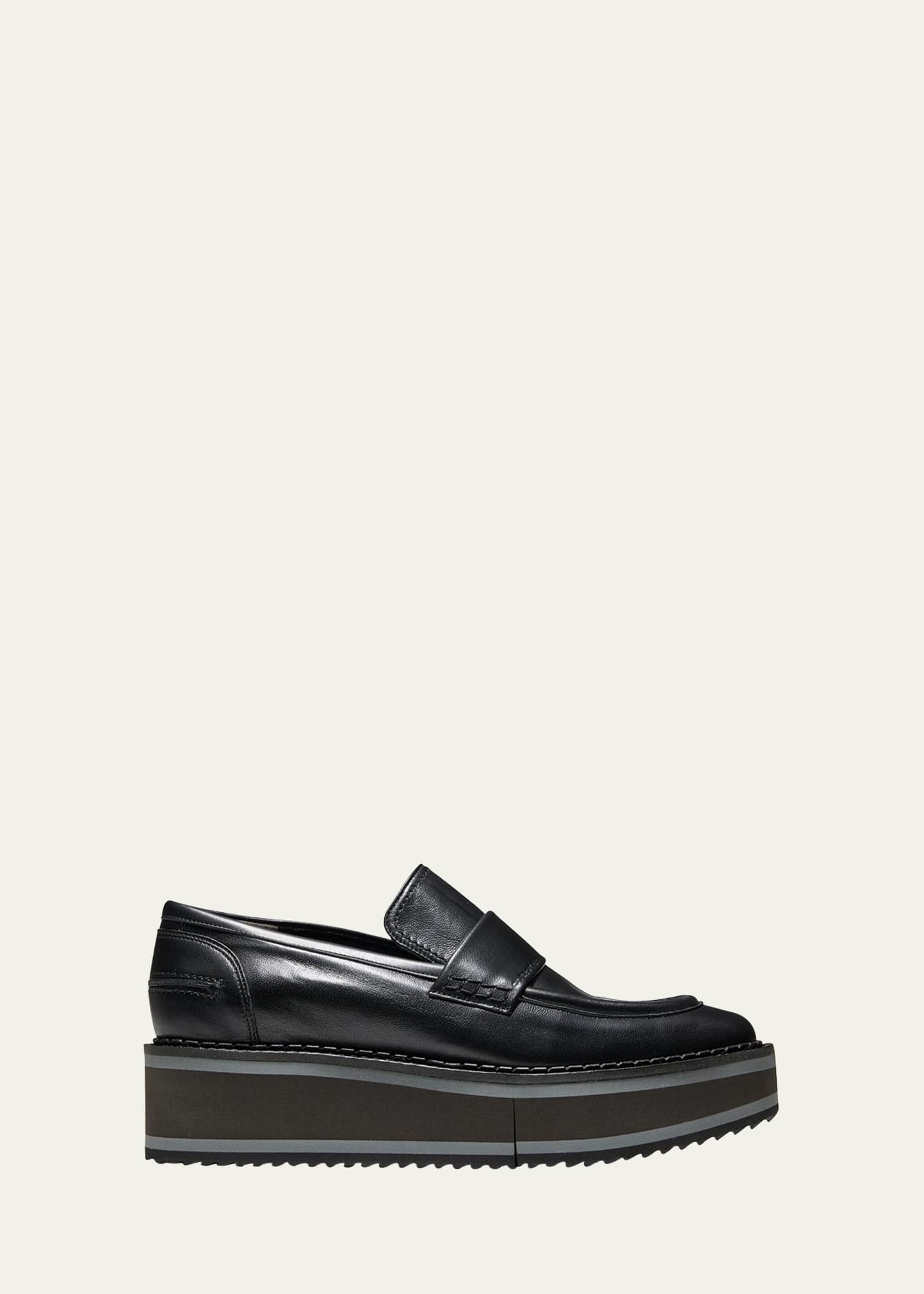 Leather Platform Loafers