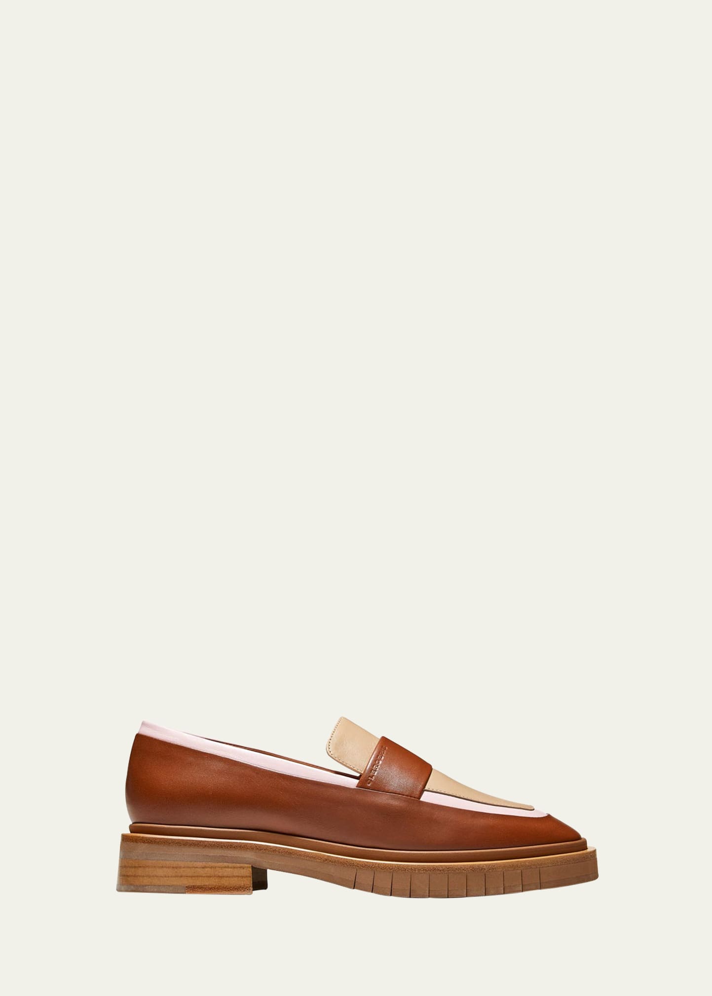 Spazzolato Leather Loafers With Wooden Heel