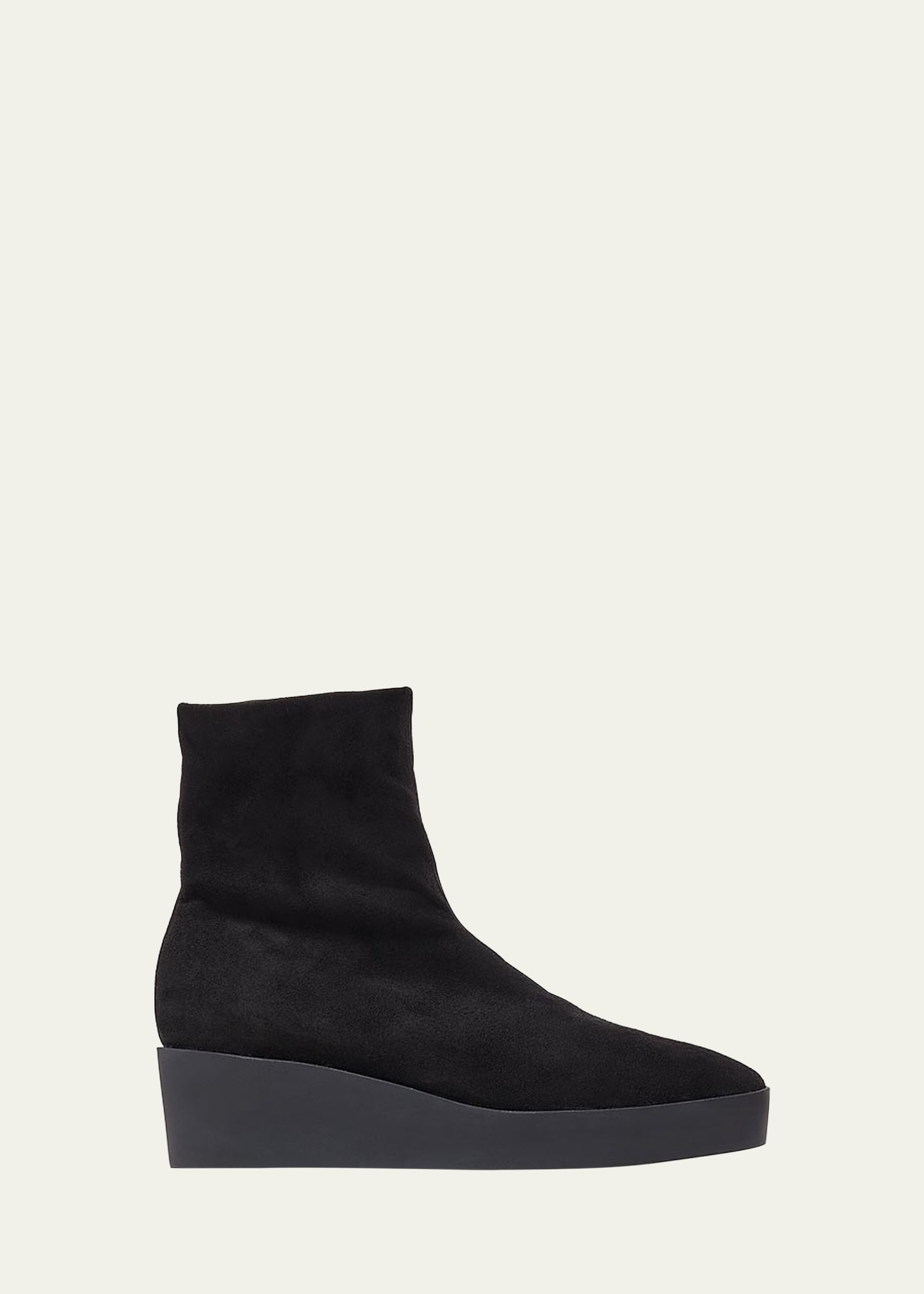 Demi-Wedge Stretch Suede Booties